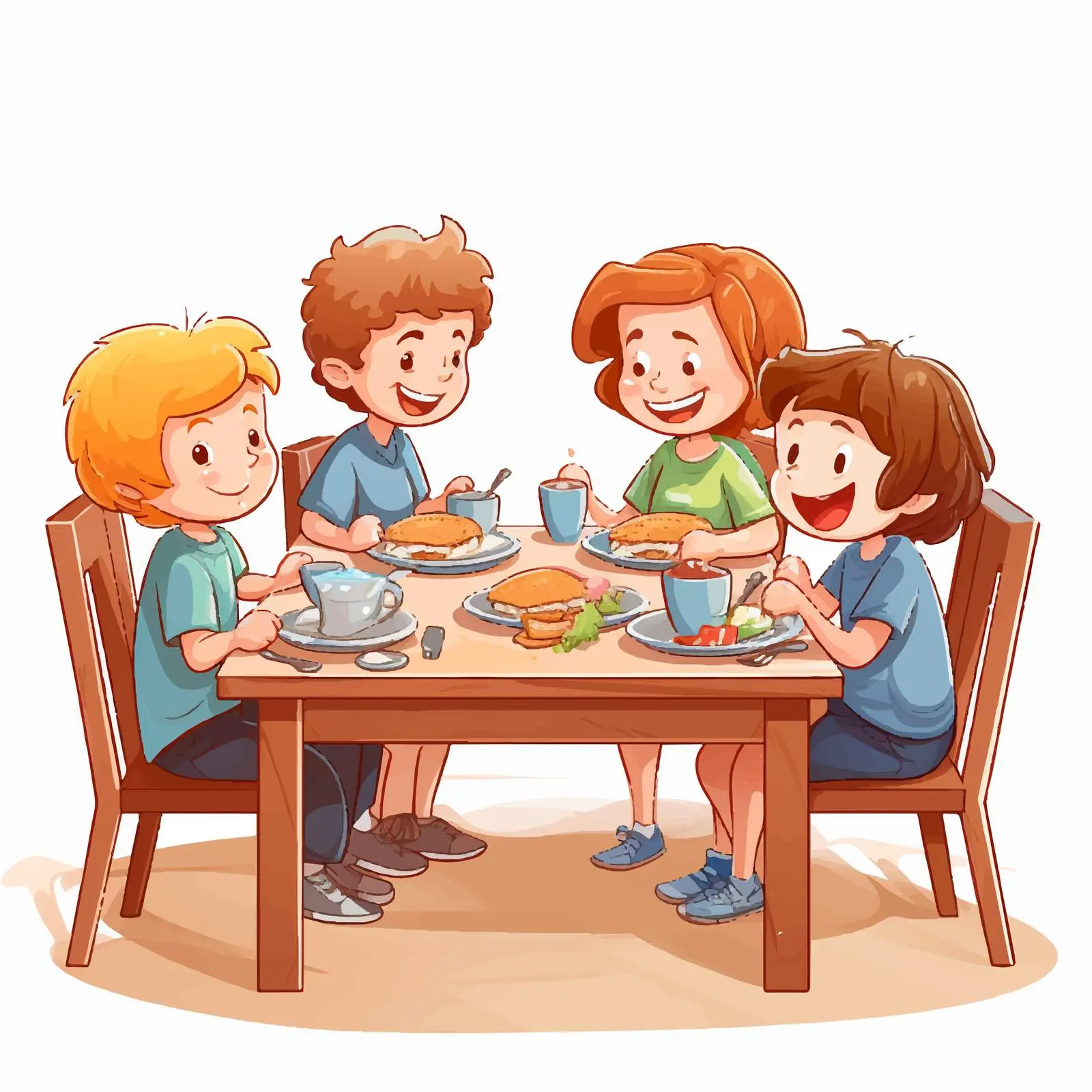 Children Enjoying Meals at the Dining Table — free download from Dotvec
