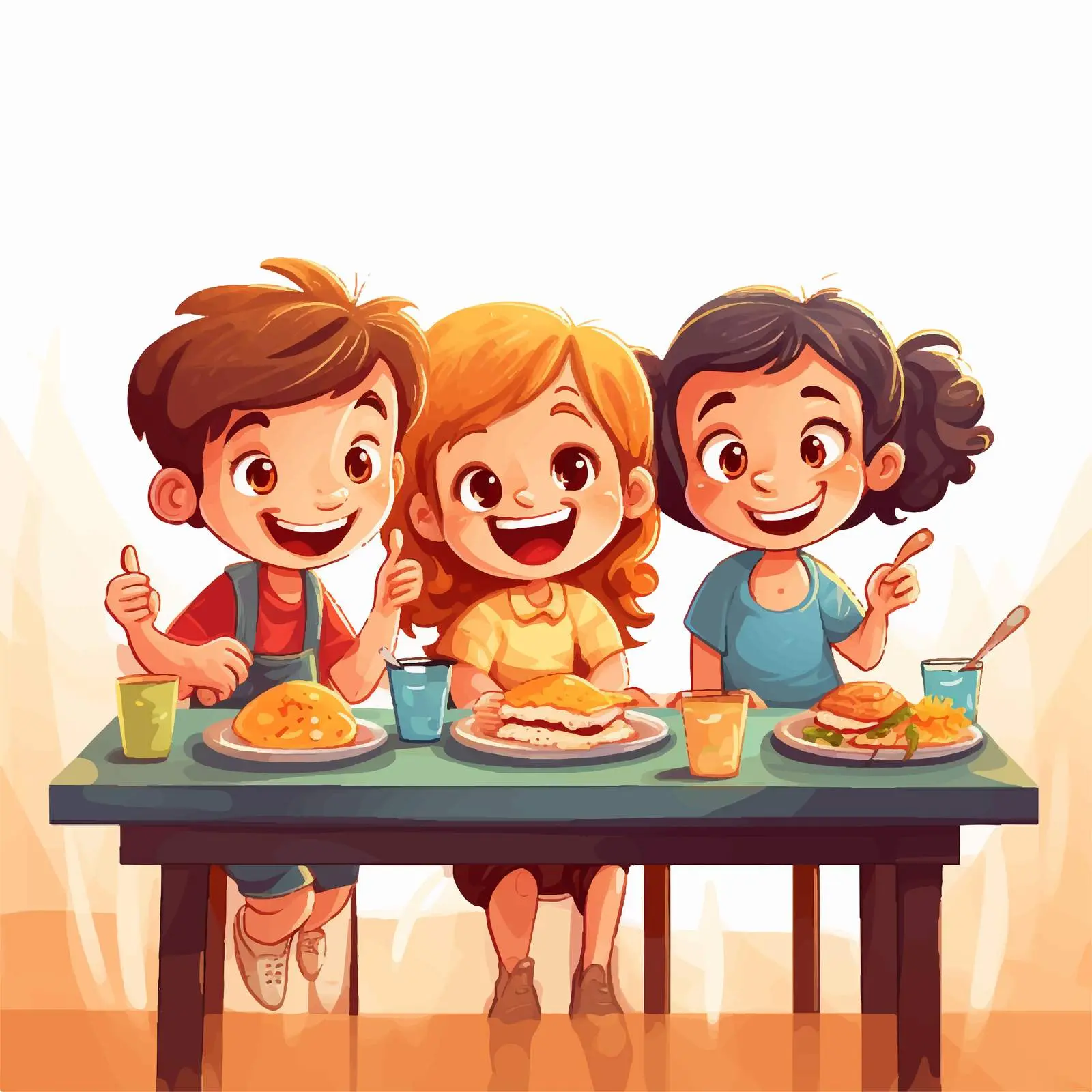 Children Dining and Enjoying Food Together — free download from Dotvec
