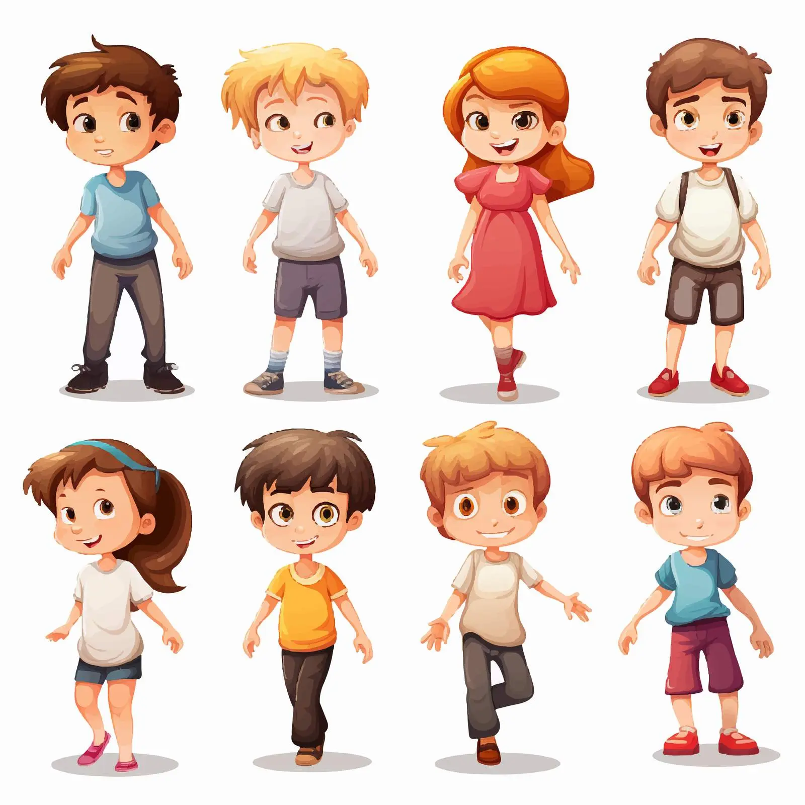 Children Illustrations in Various Developmental Stages — free download from Dotvec