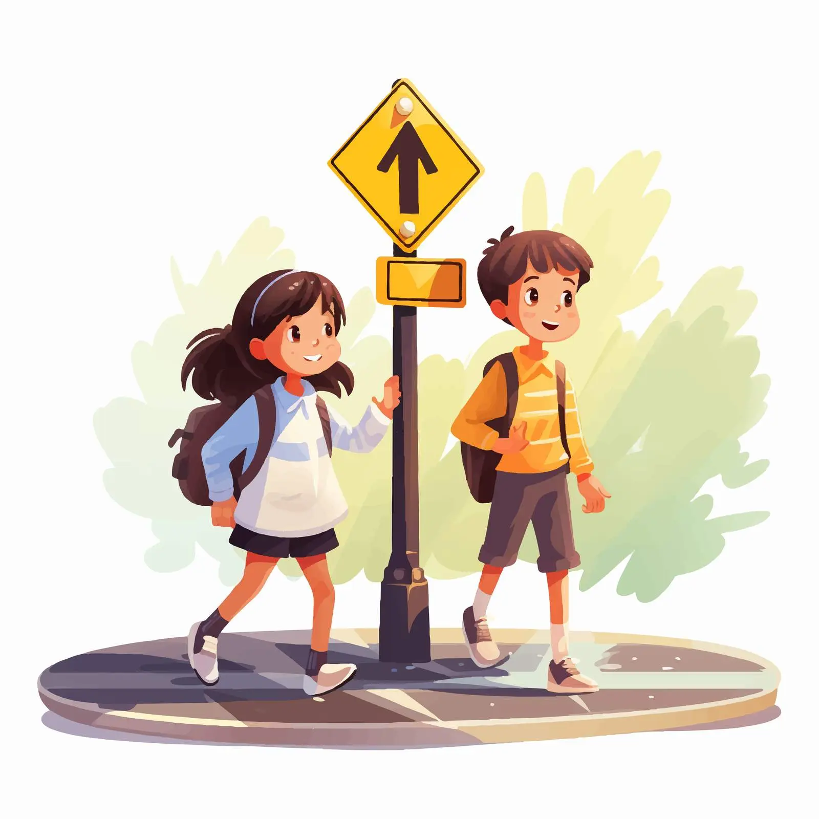Children Learning Traffic Rules in the Street — free download from Dotvec