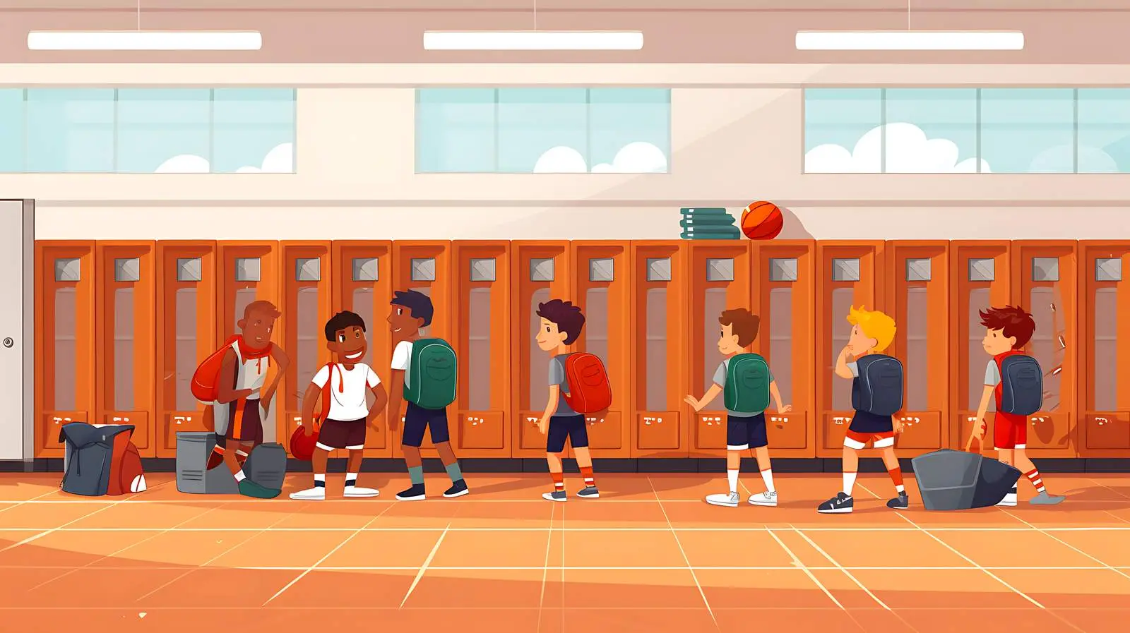 Children School Gym Locker Room — free download from Dotvec