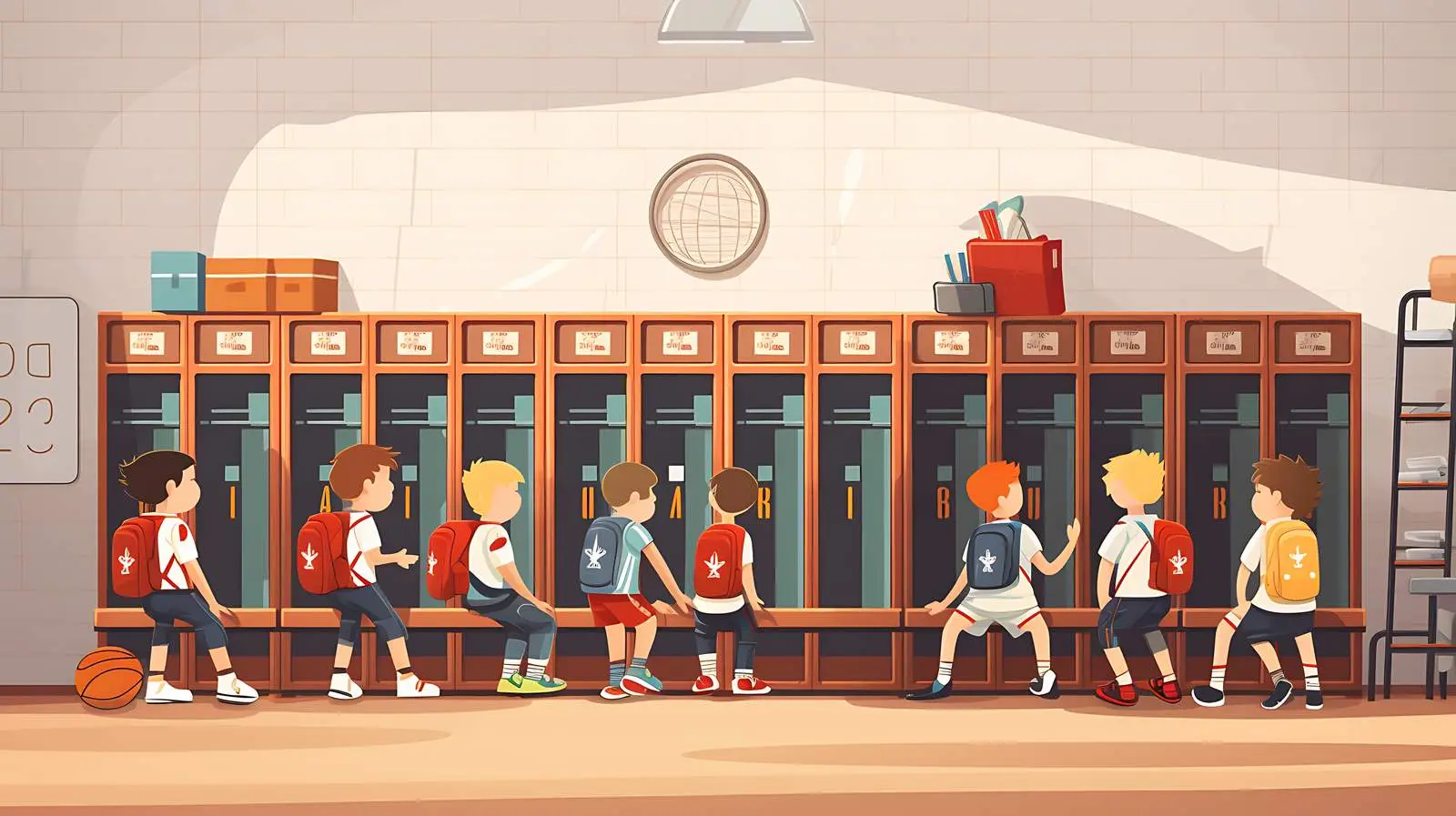 Kids Indoor School Gym Locker Room — free download from Dotvec
