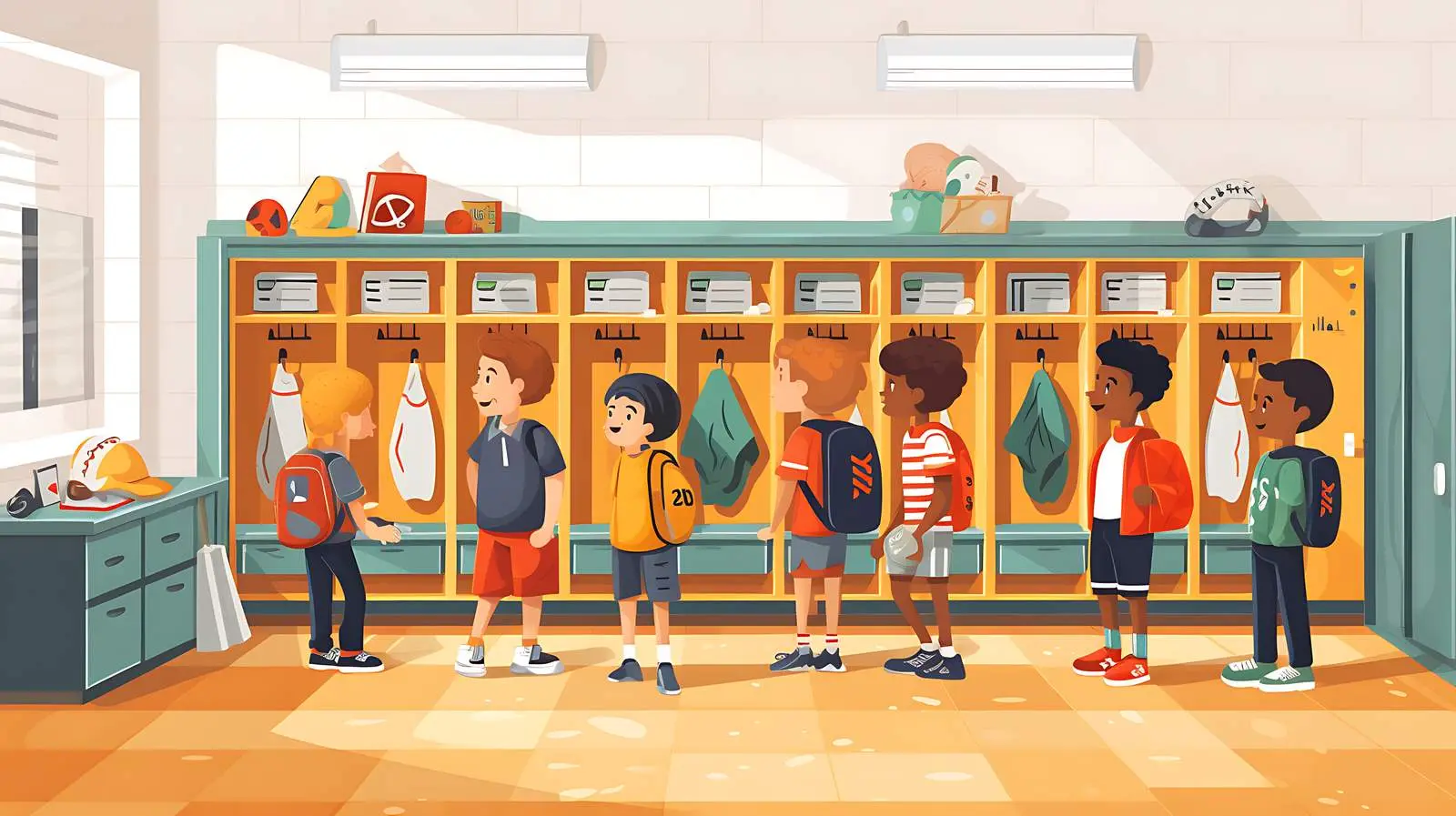 School Gym Locker Room for Children — free download from Dotvec