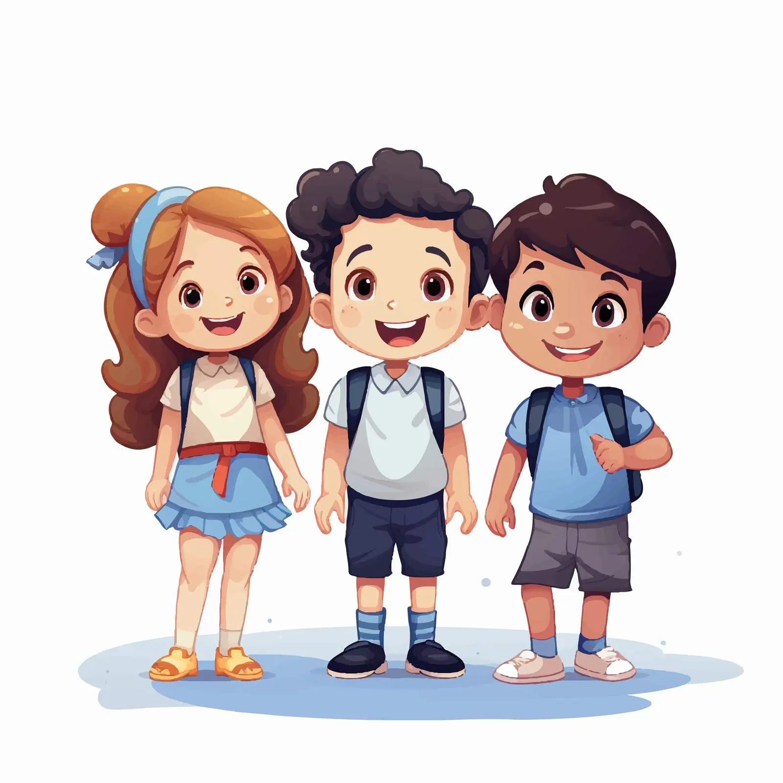 Children Standing on White Background Vector Illustration — free download from Dotvec