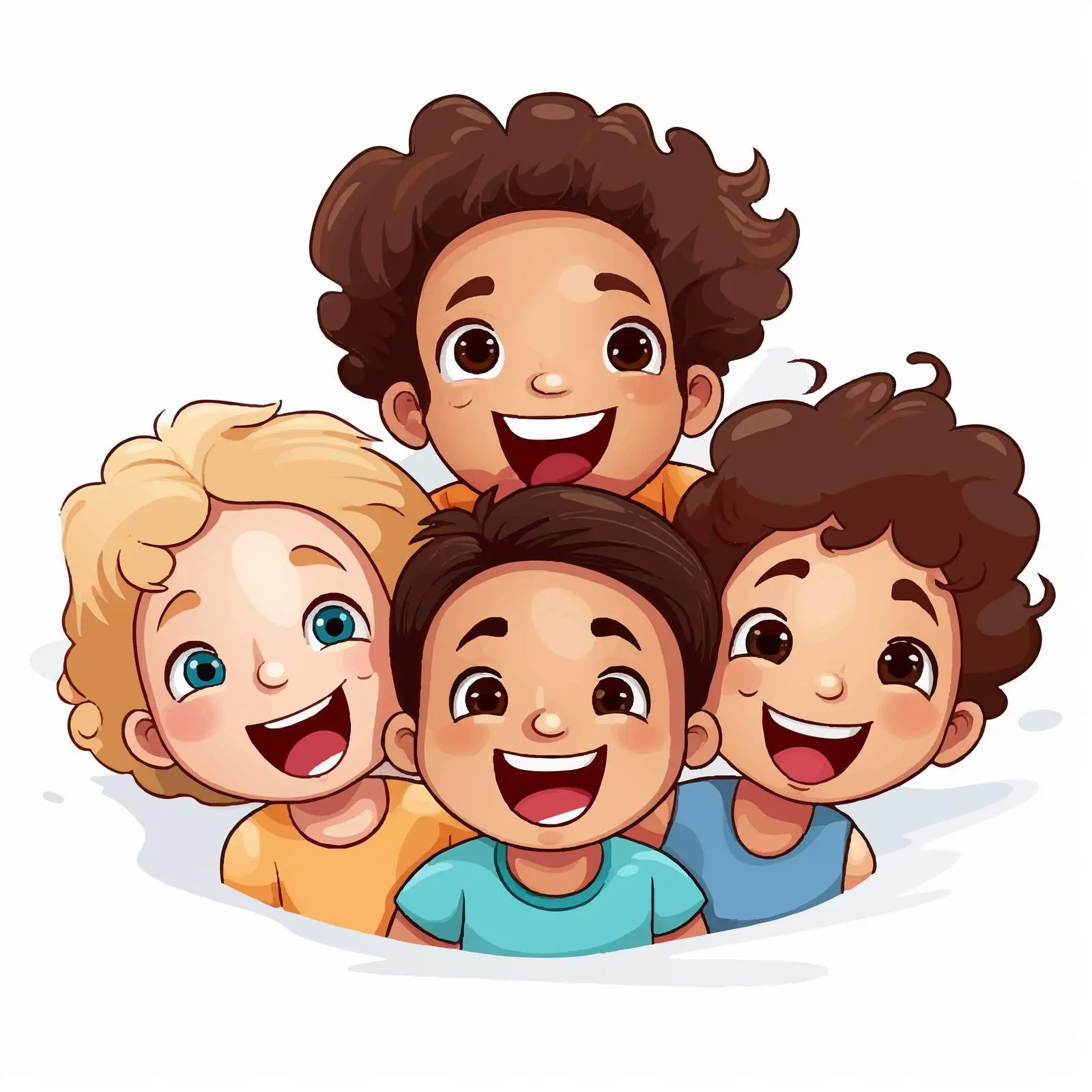 Happy Children Face Vector Illustration — free download from Dotvec