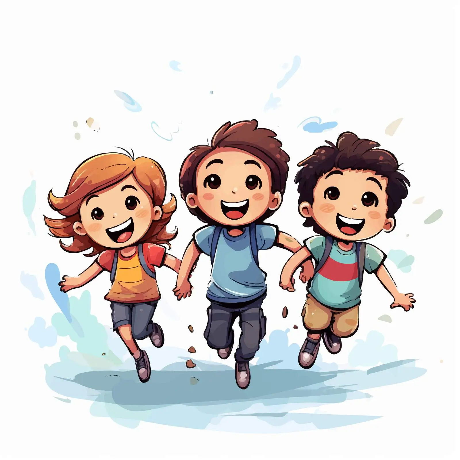 Happy Children Cartoon Vector Illustration — free download from Dotvec