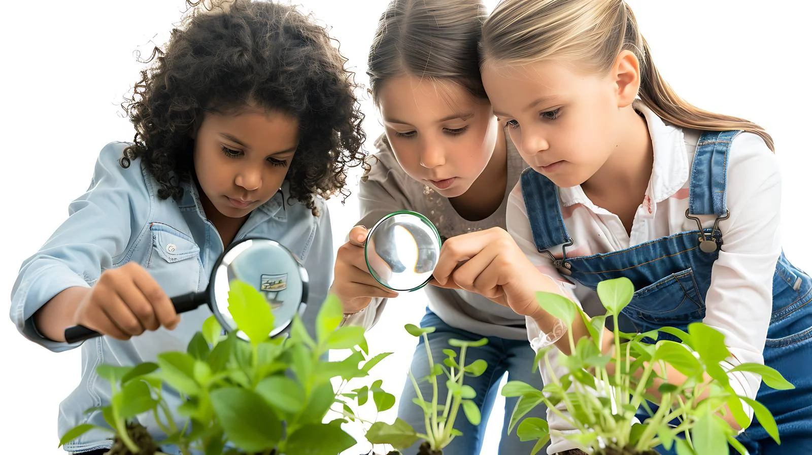 Educational Plant Study with Magnifying Glass — free download from Dotvec