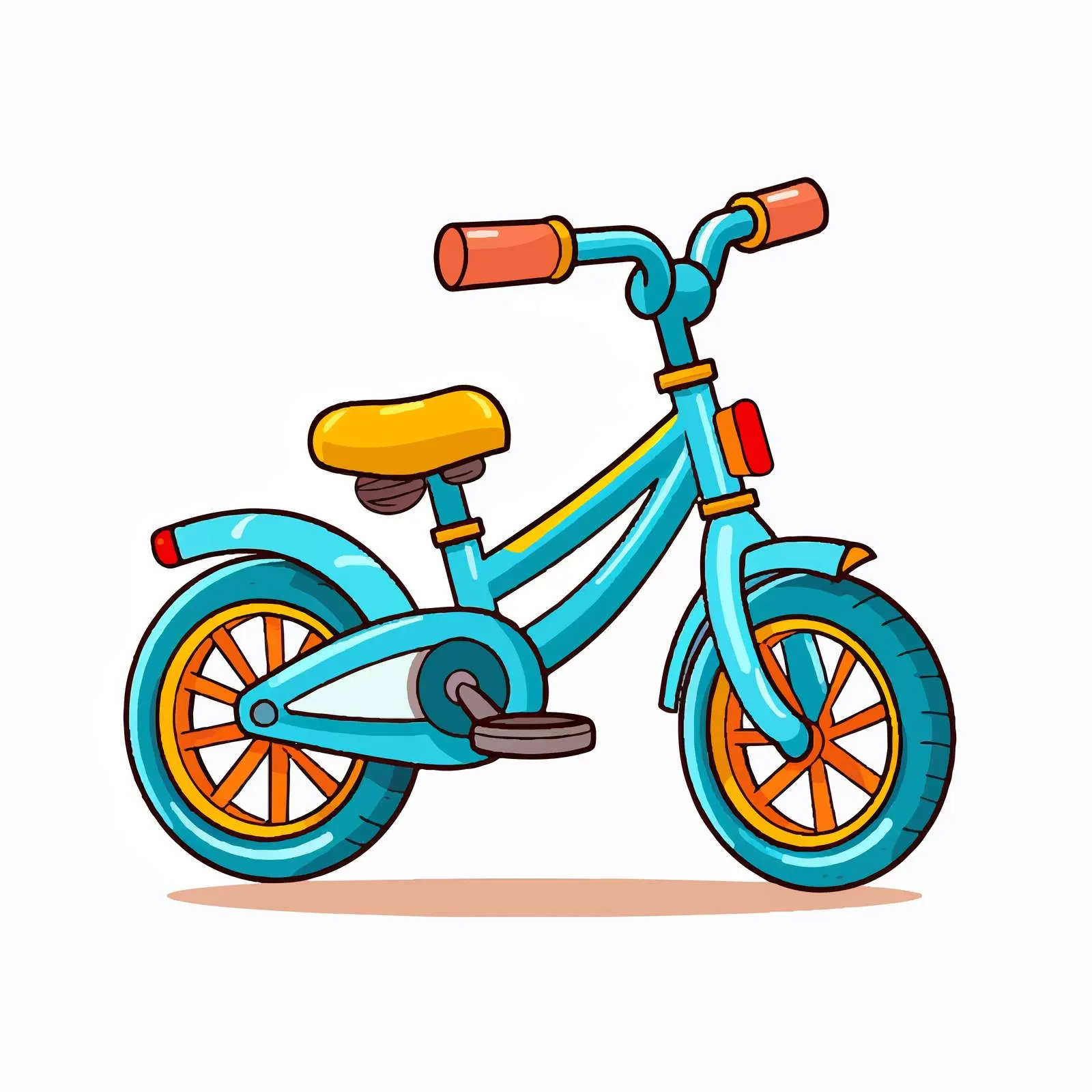 Cartoon Children's Bicycle Vector Illustration – free transportation vector image from Dotvec