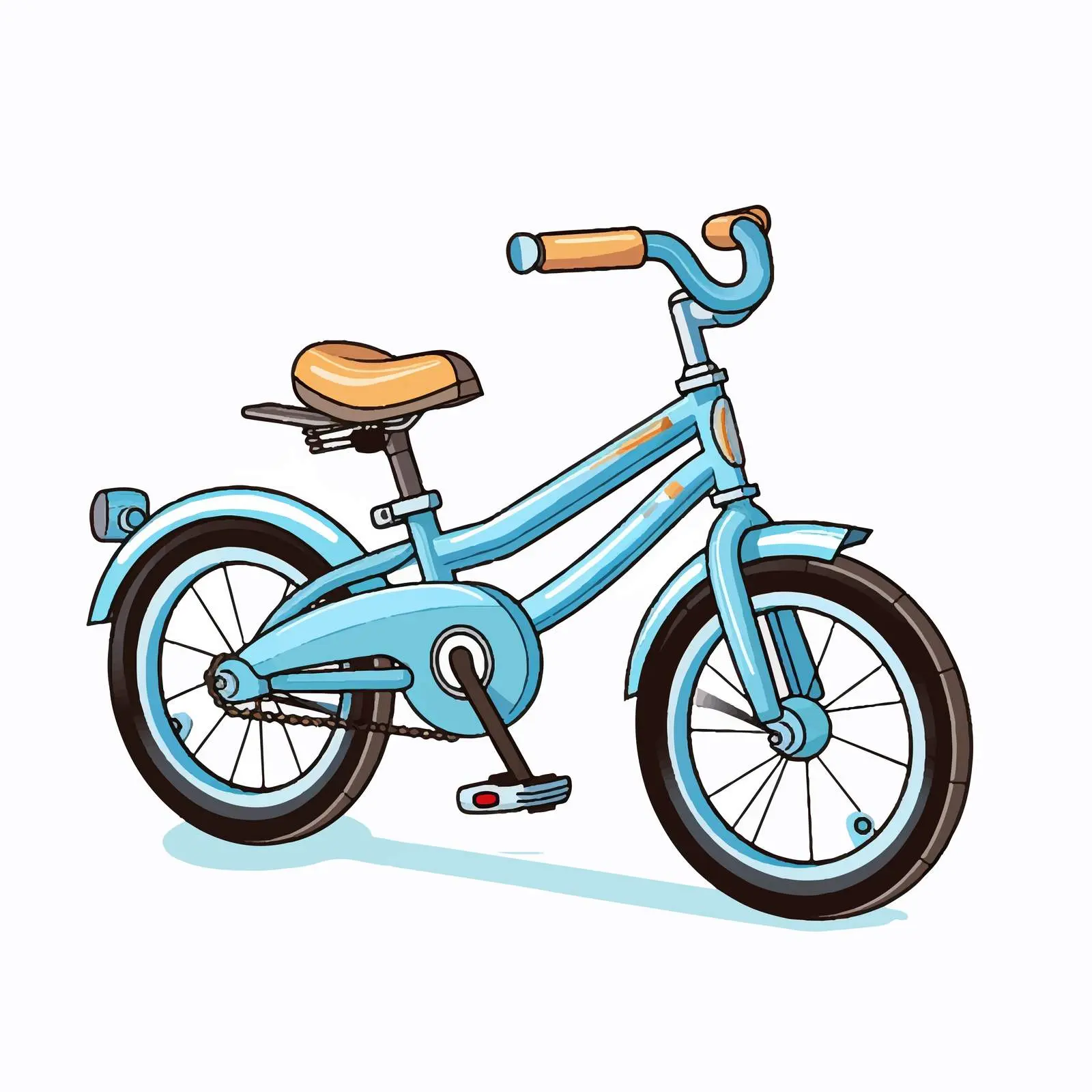 Colorful Cartoon Children's Bicycle Vector Illustration – free transportation vector image from Dotvec