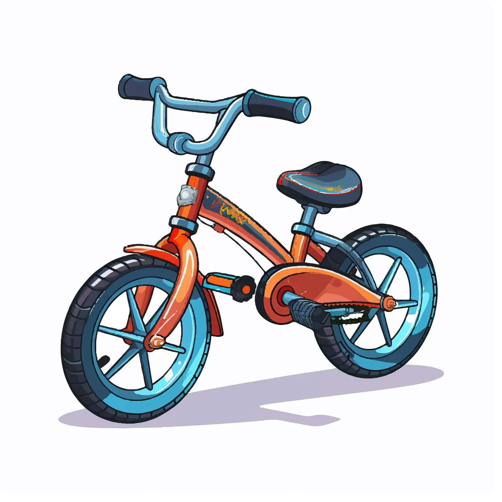 Cartoon Vector Illustration of Children's Bicycle – free childhood fun image from Dotvec