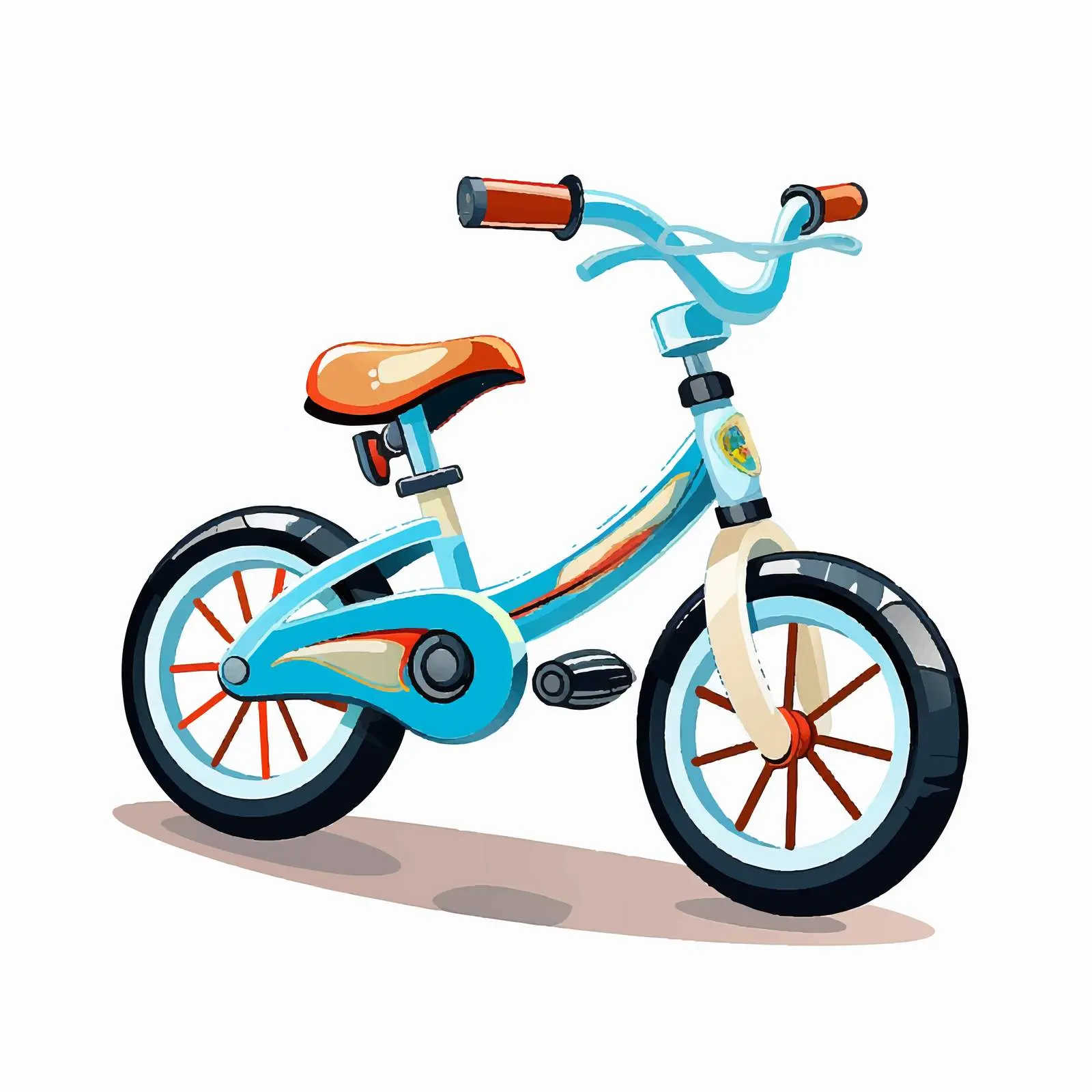 Cartoon Children's Bicycle Vector Illustration – free cartoon transport image from Dotvec