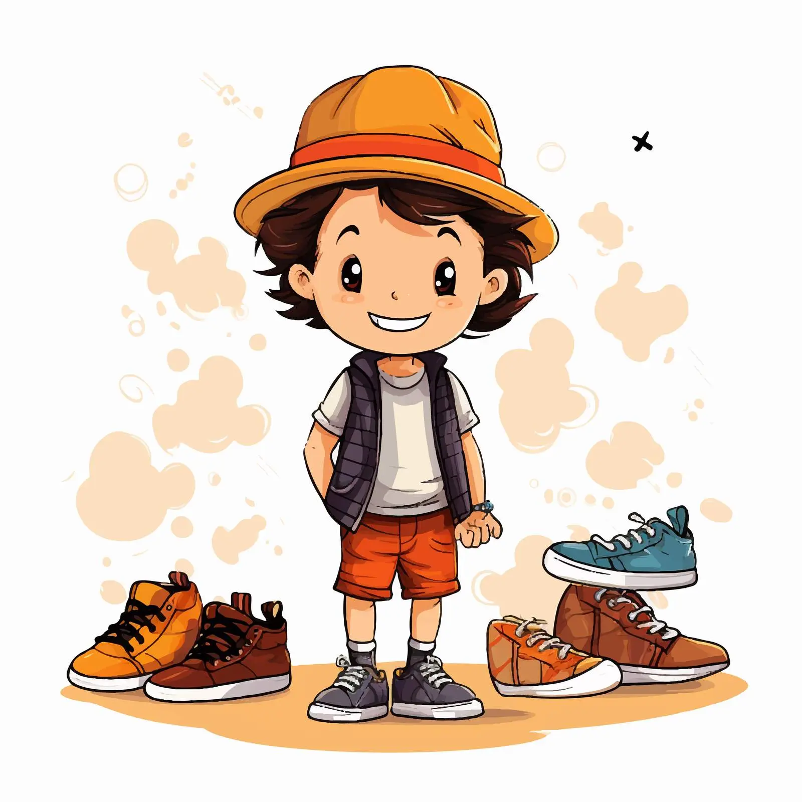 Children's Fashion Suit and Hat Vector Design – free kids apparel image from Dotvec