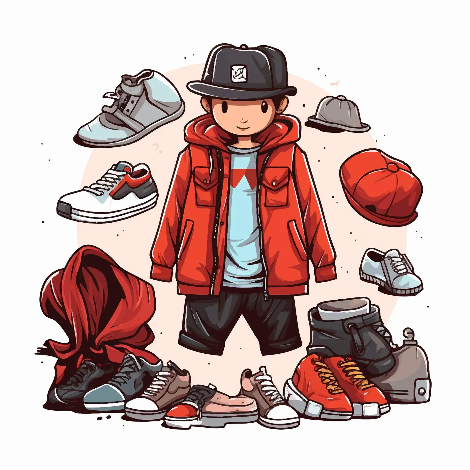 Children's Fashion Suit with Hat Vector — free download from Dotvec