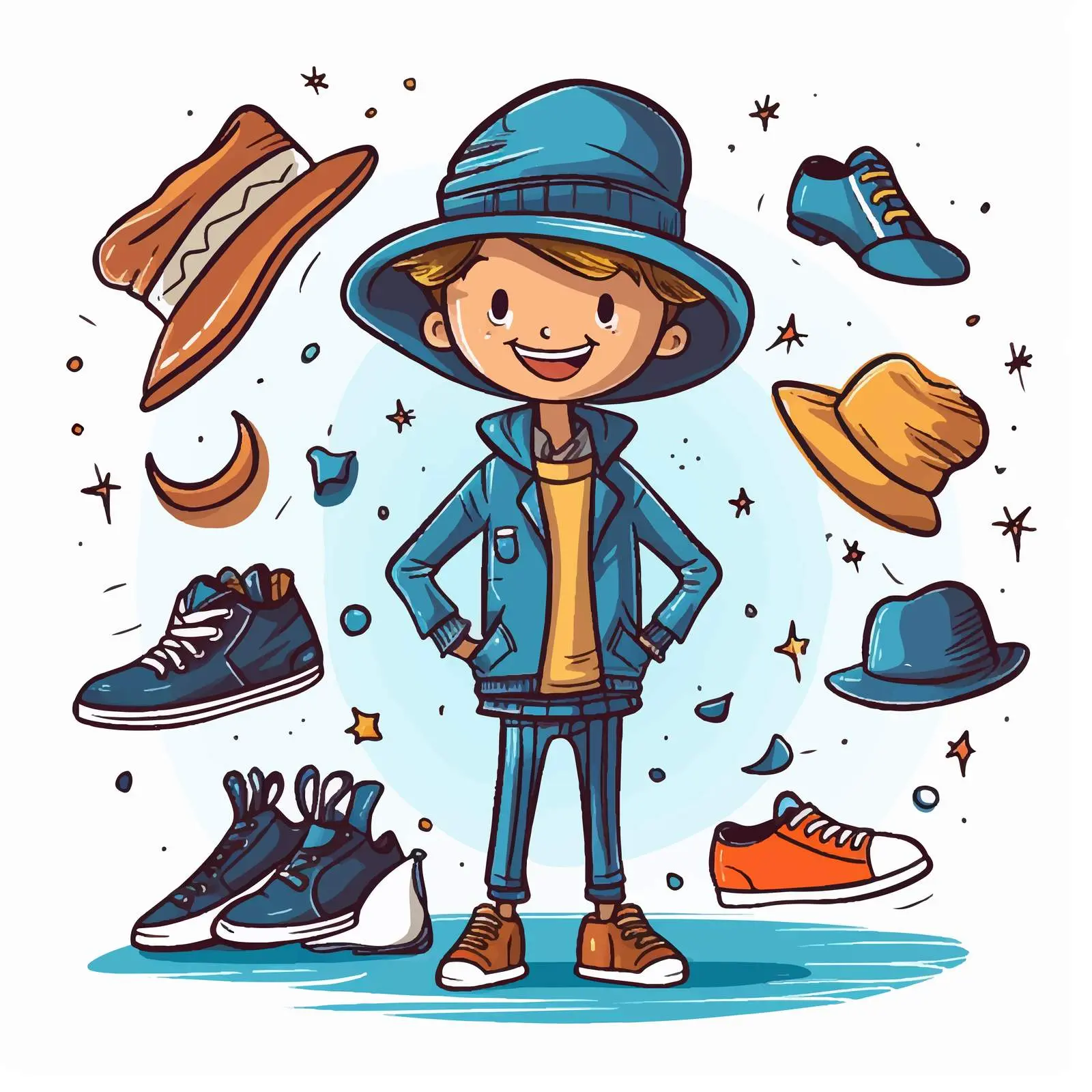 Stylish Children's Fashion Suit with Hat – free kids apparel image from Dotvec