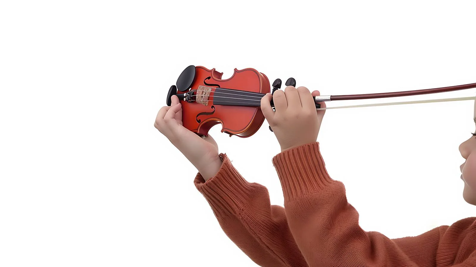 Young hands with violin and bow — free download from Dotvec