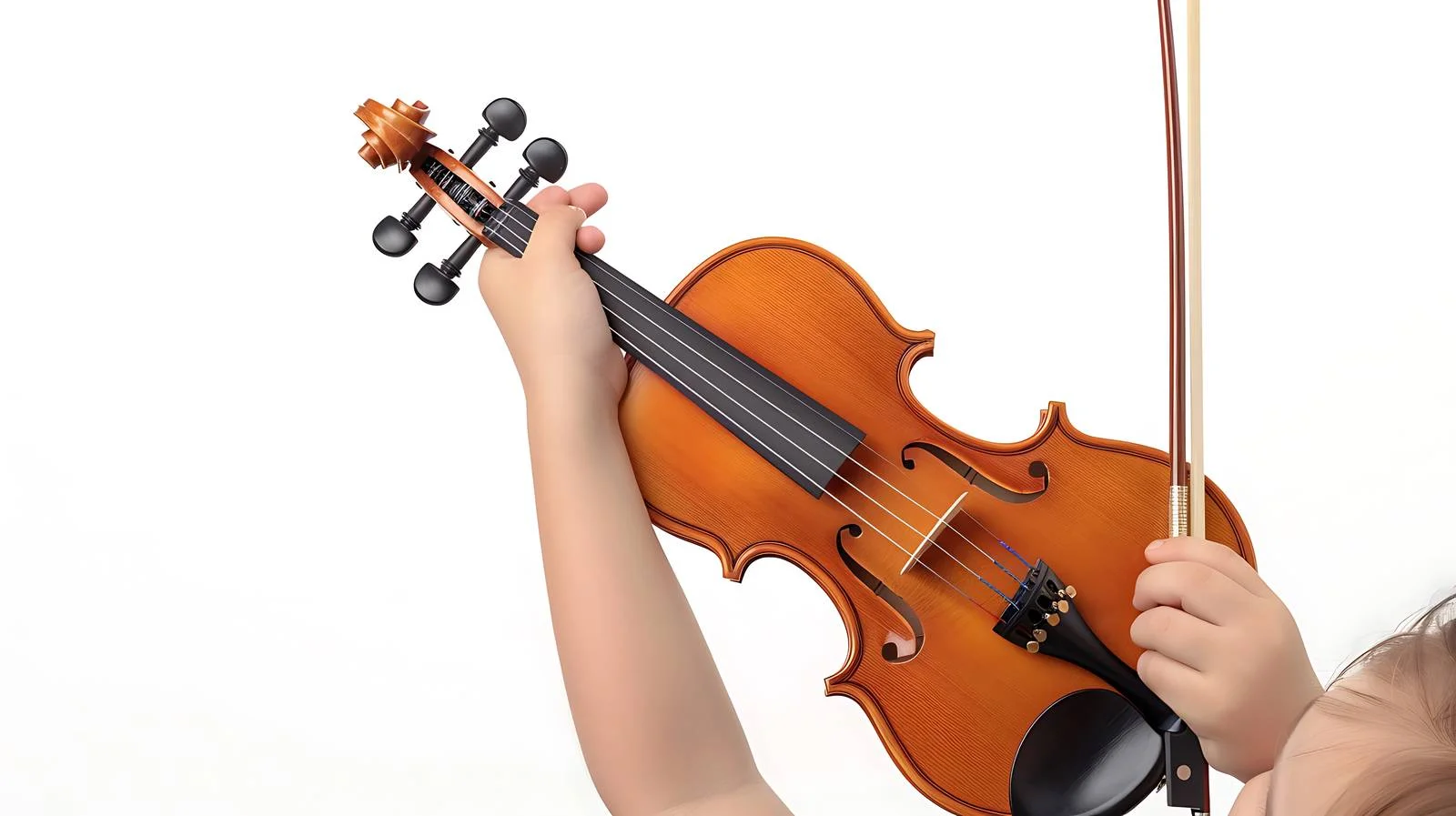 Young Hands Grasp Violin and Bow — free download from Dotvec
