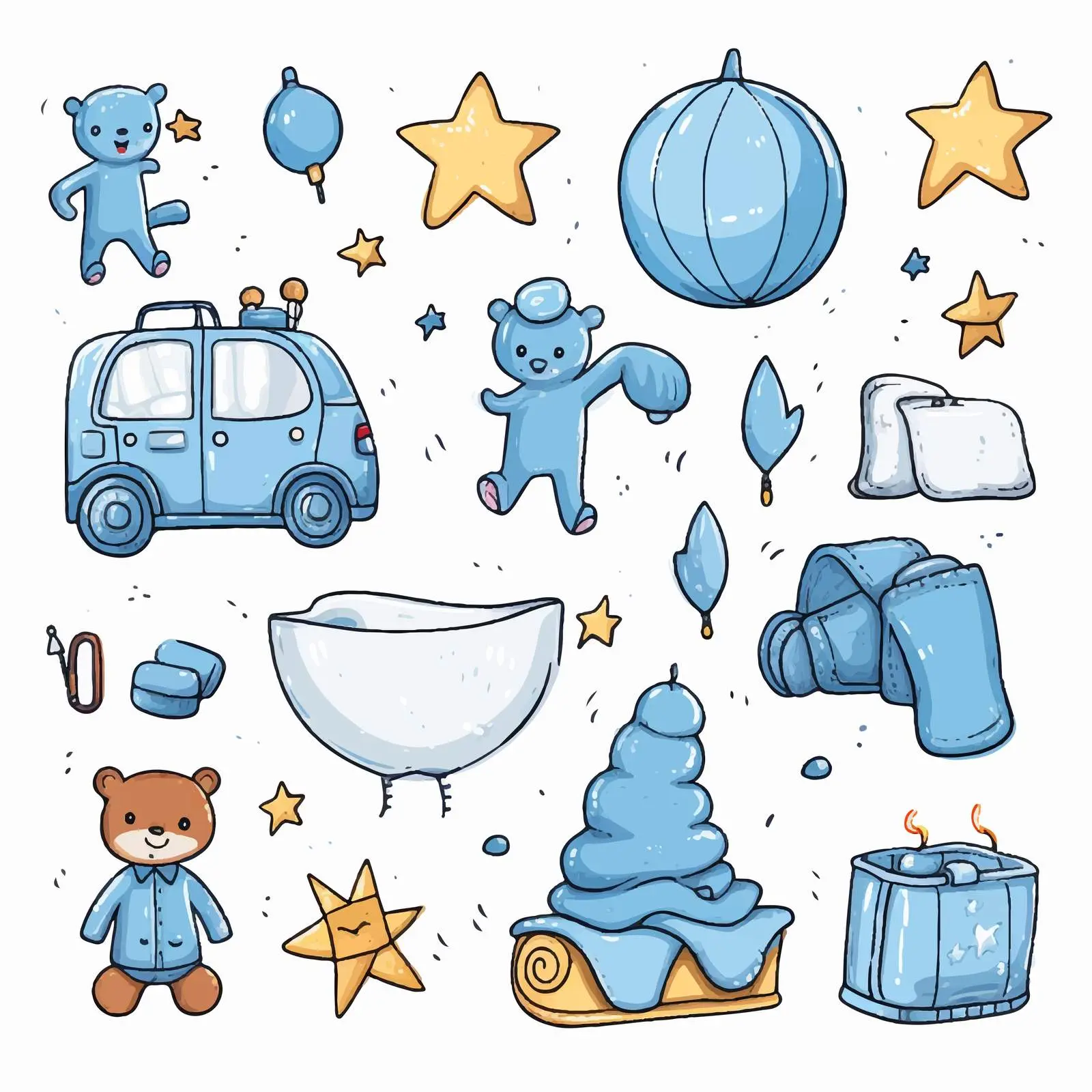 Cute Holiday Doodles for Boys — free download from Dotvec