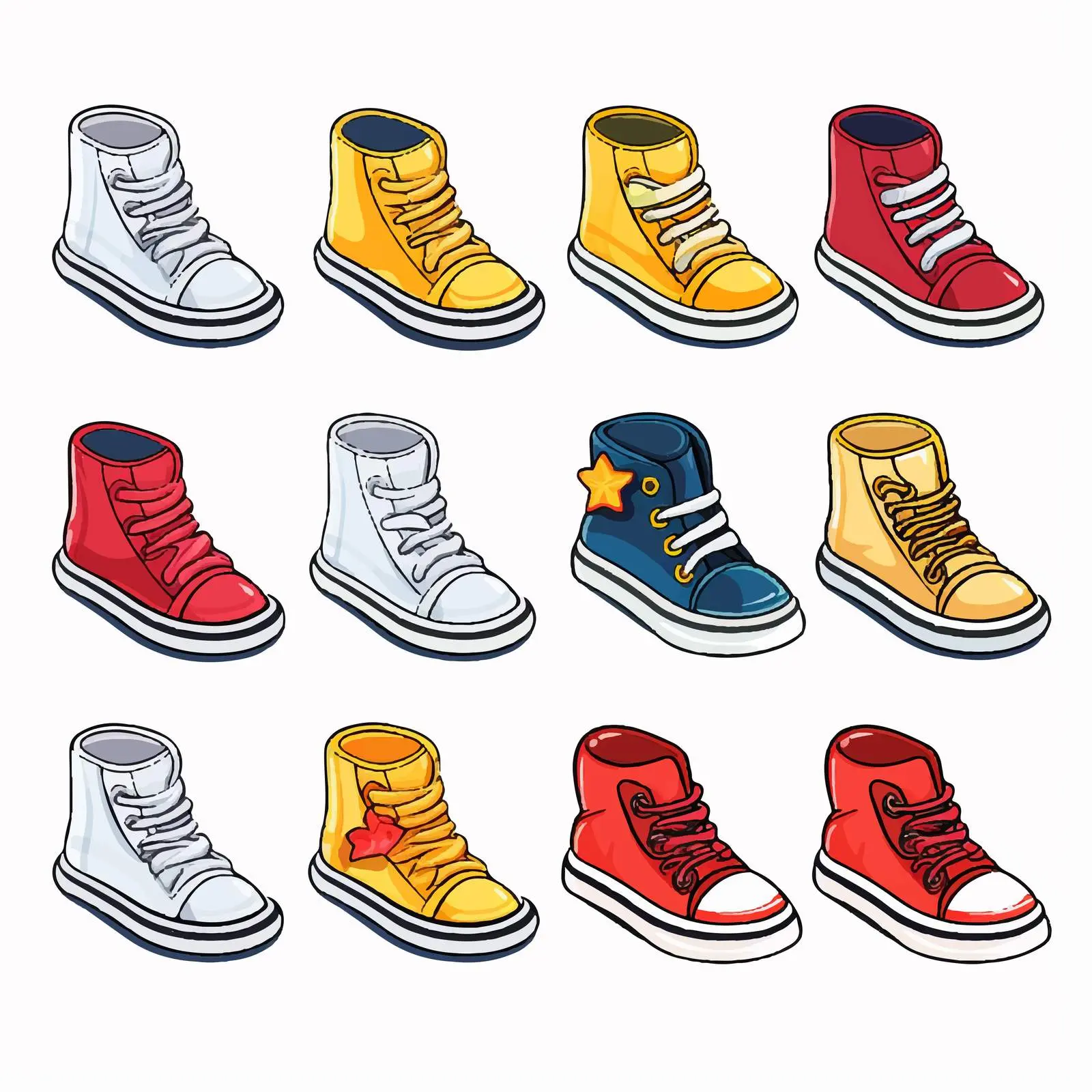 Colorful Children's Shoes Vector Illustration – free colorful shoes image from Dotvec