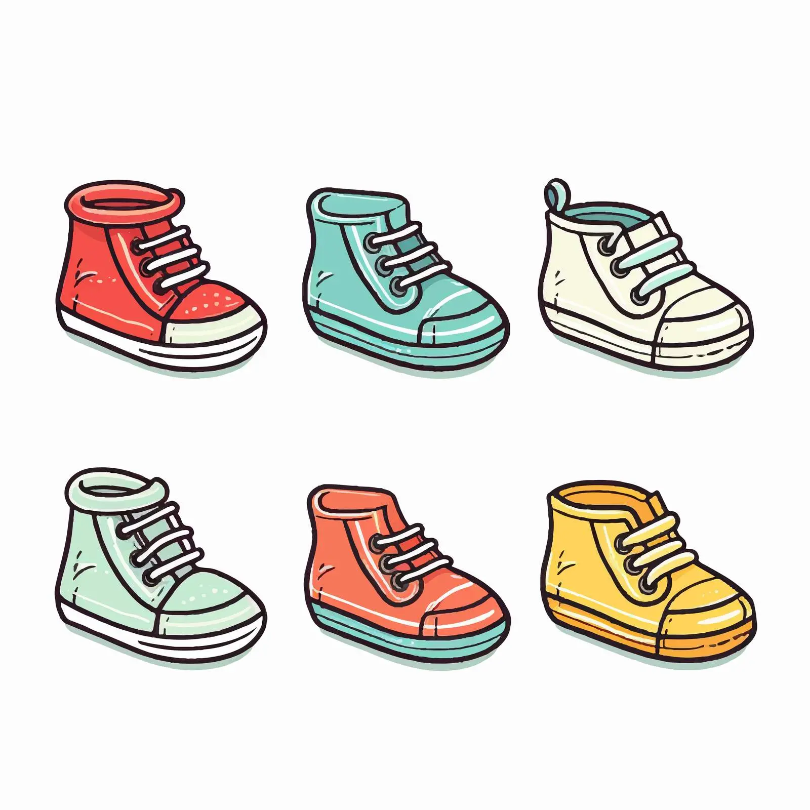 Cartoon Children's Shoes Vector Illustration – free kids apparel image from Dotvec