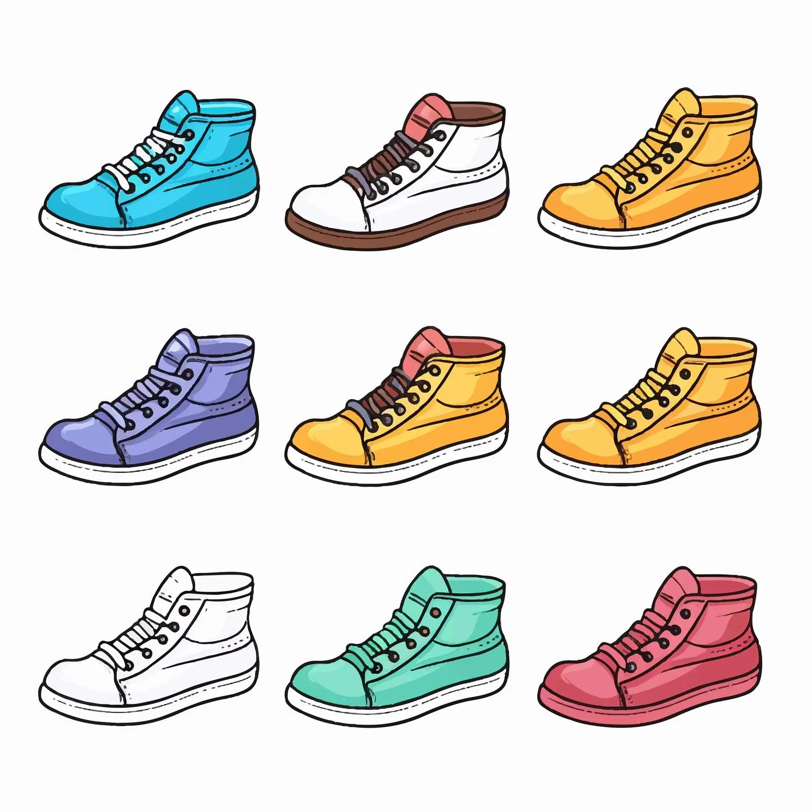 Colorful Cartoon Children's Shoes Vector Illustration – free kids apparel image from Dotvec
