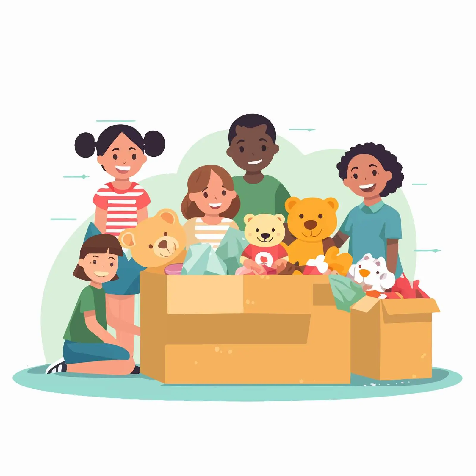 Children's Toys and Clothes Donation Concept — free download from Dotvec