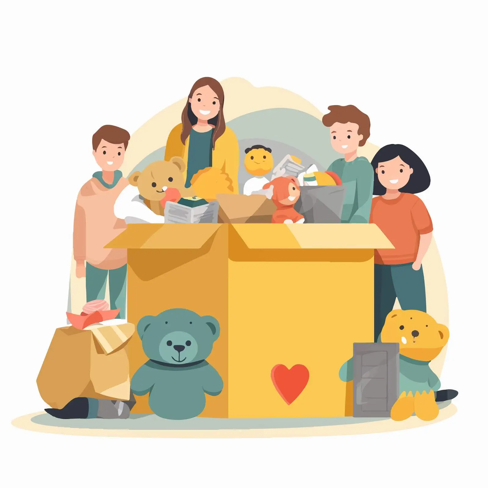 Children's Toys and Clothes Donation Concept — free download from Dotvec