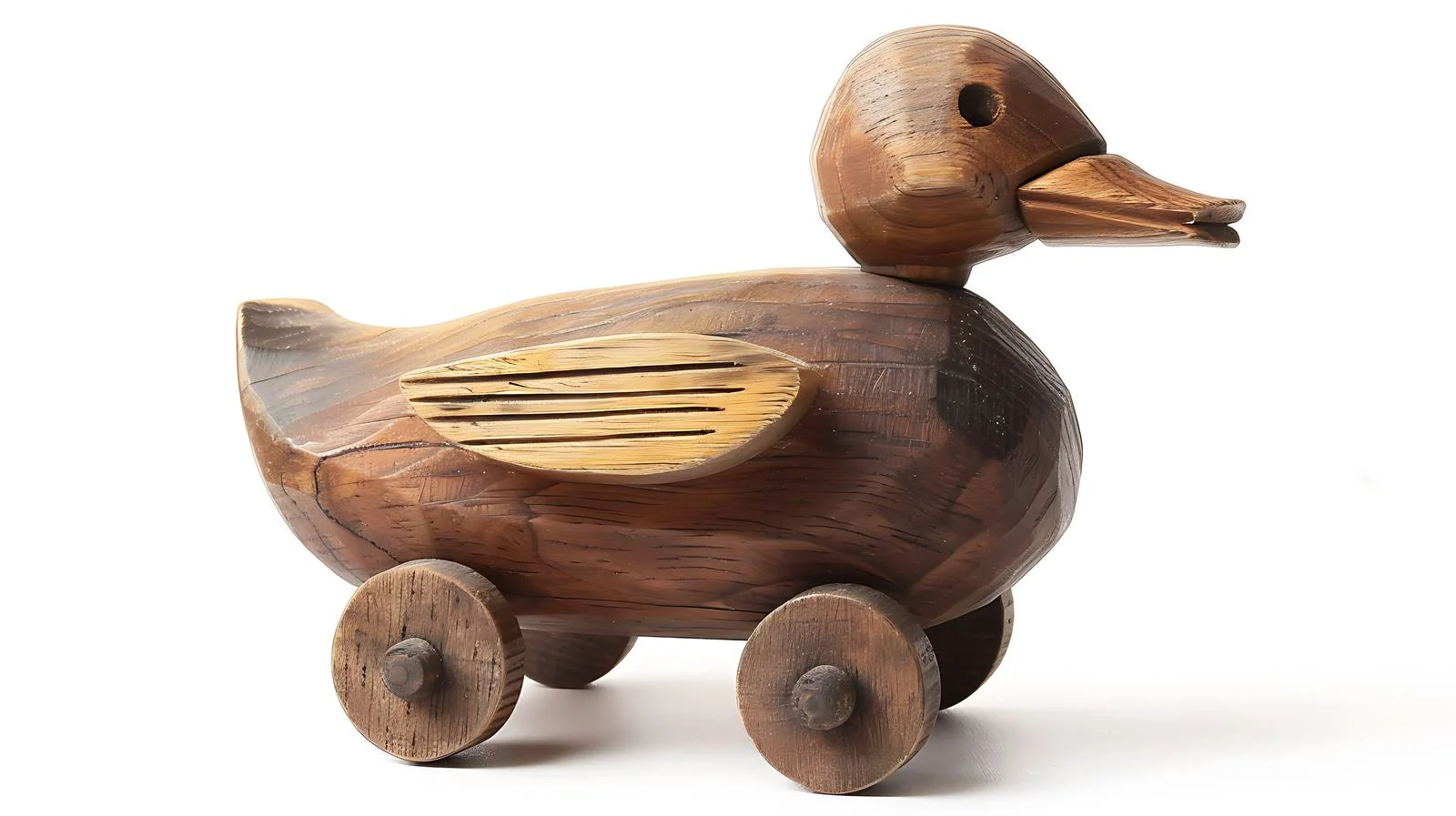 Vintage Wooden Duck Toy on Wheels — free download from Dotvec