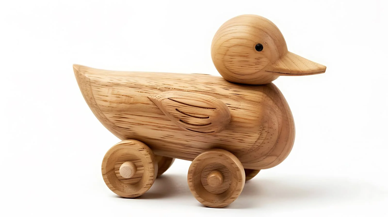Vintage Wooden Duck Toy on Wheels — free download from Dotvec