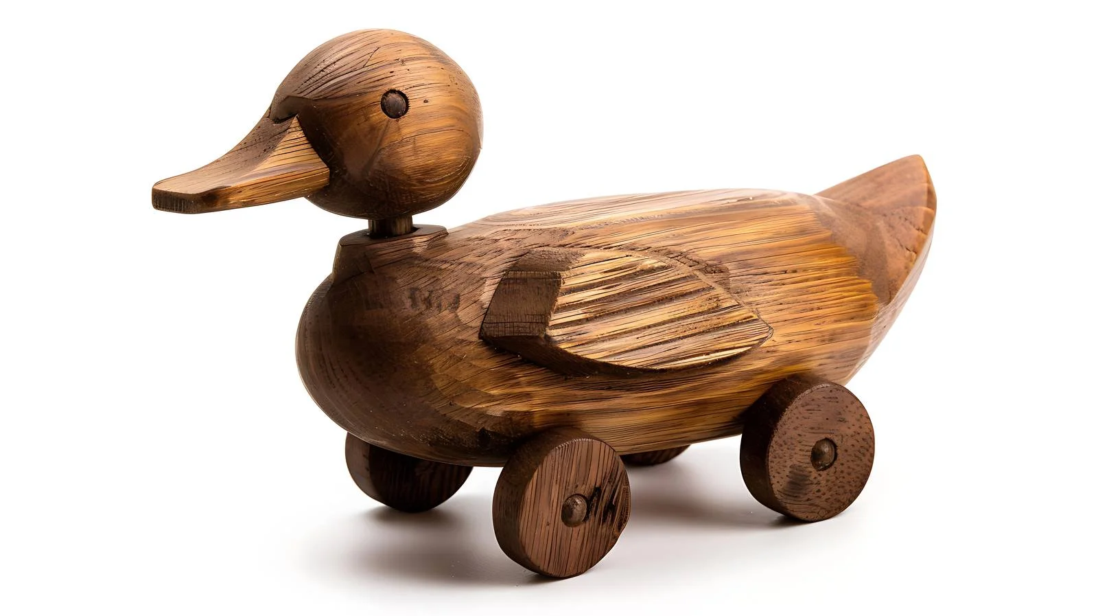 Classic Wooden Duck Toy on Wheels Display — free download from Dotvec
