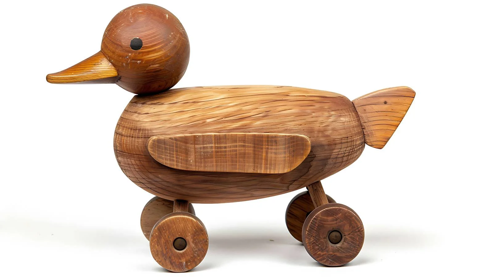 Vintage Wooden Duck Toy on Wheels — free download from Dotvec