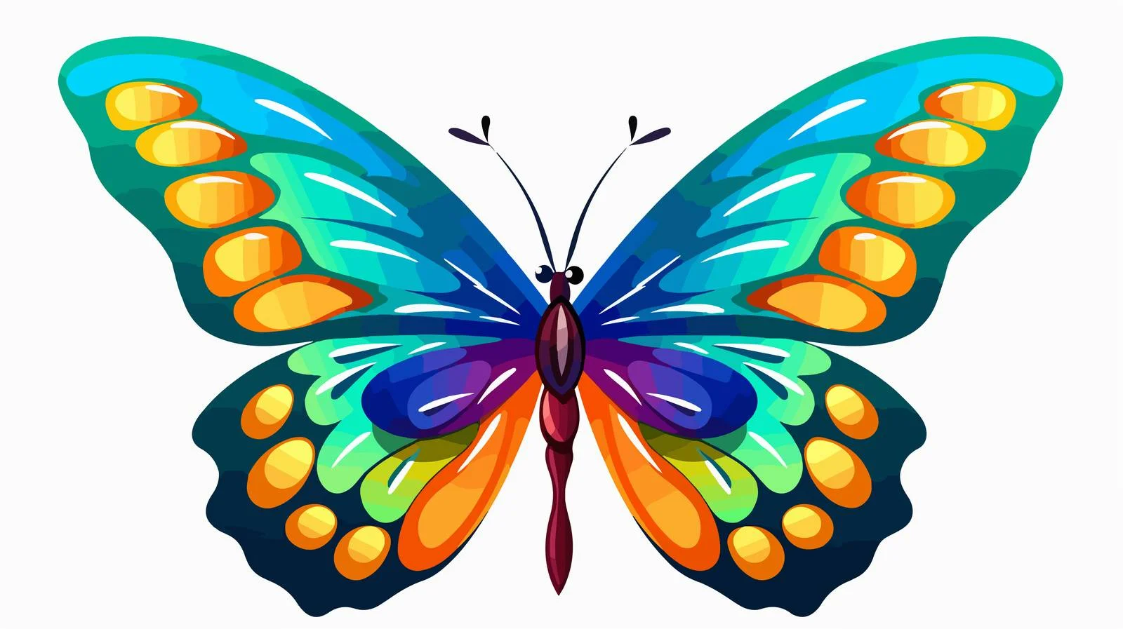 Child's Butterfly Drawing Vector Illustration — free download from Dotvec