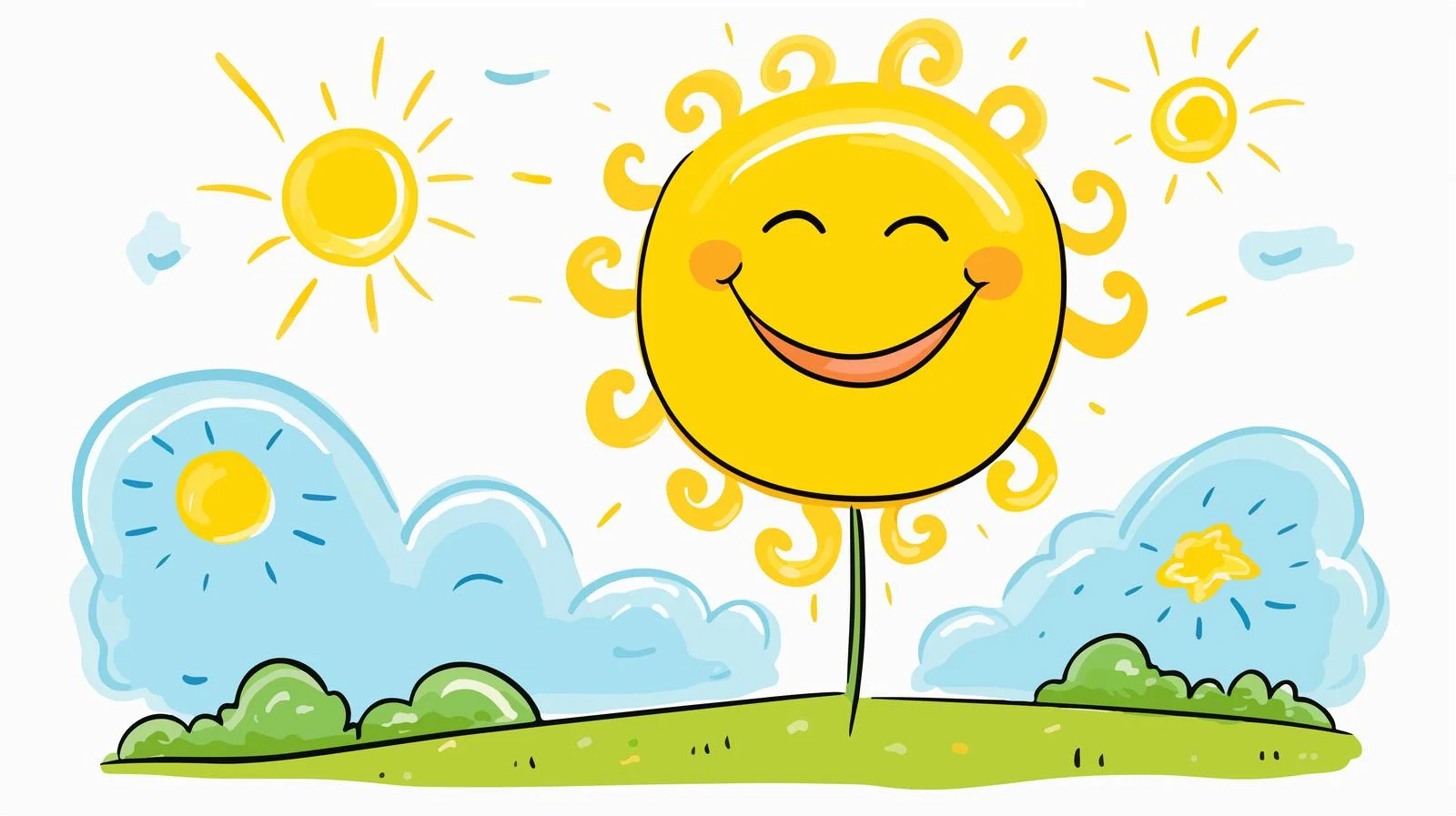 Whimsical Sunny Weather Child's Drawing — free download from Dotvec
