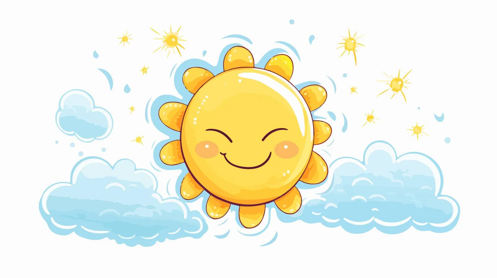 Sunny Weather Child's Drawing Vector Cartoon — free download from Dotvec