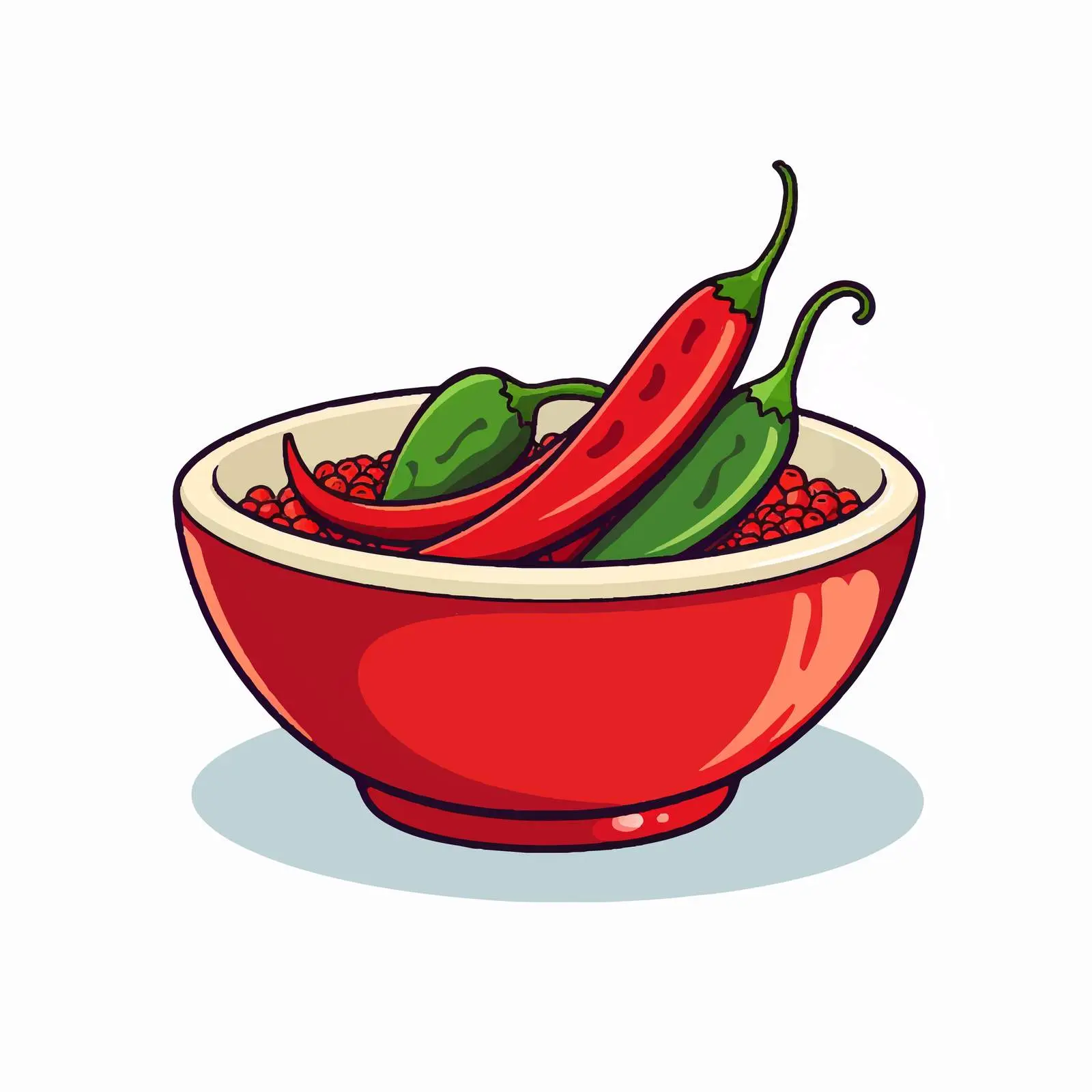 Chili Pepper Cartoon Outline Vector Illustration – free seasoning image from Dotvec