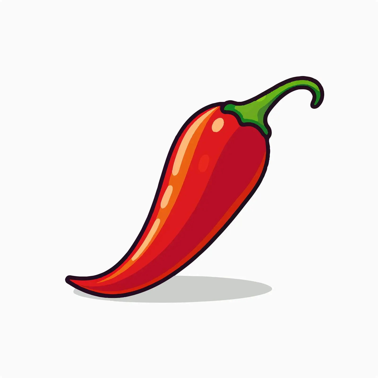 Cartoon Chili Pepper Outline Vector Illustration — free download from Dotvec