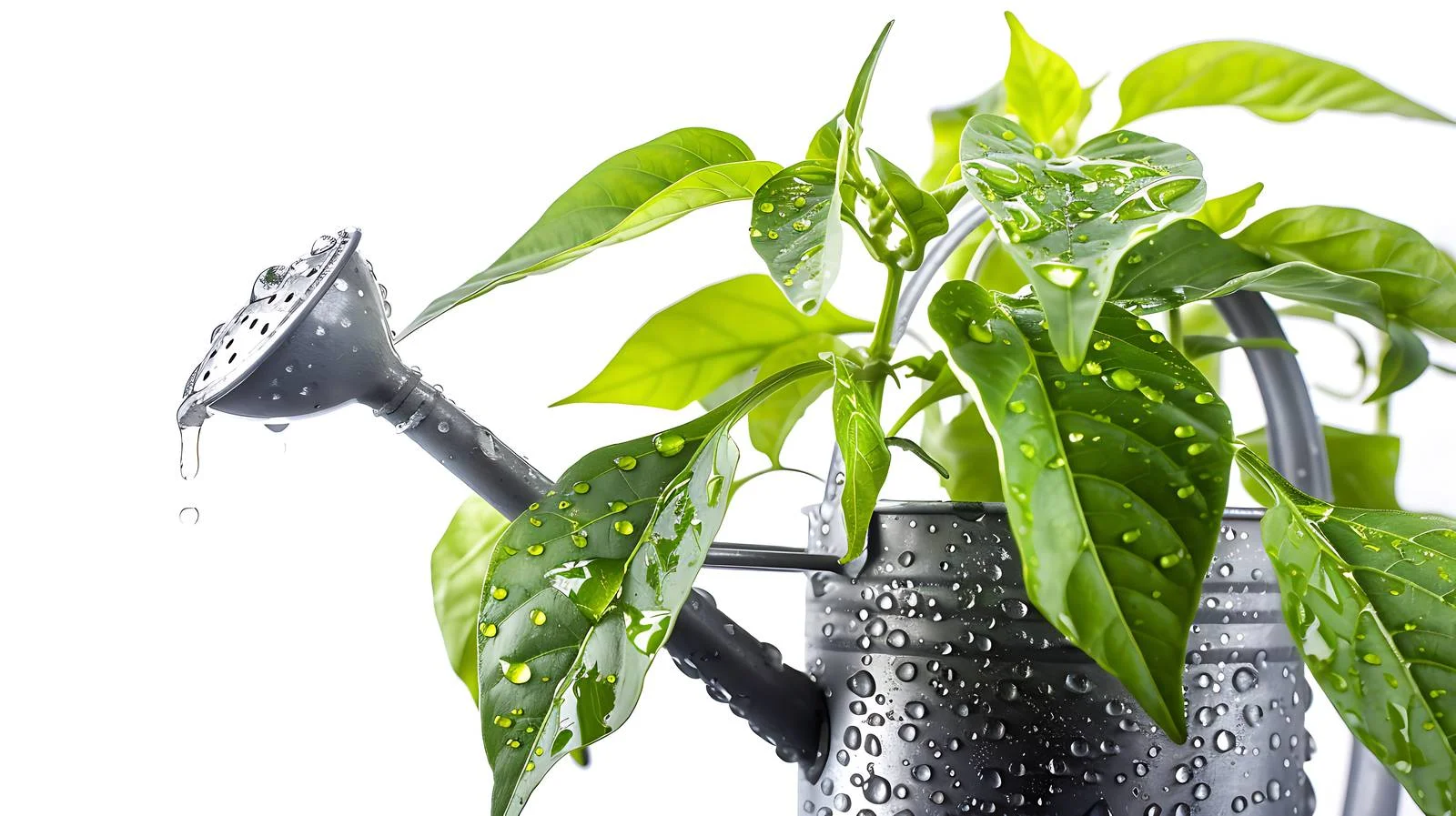 Chili Plant with Water Drop at Dusk — free download from Dotvec