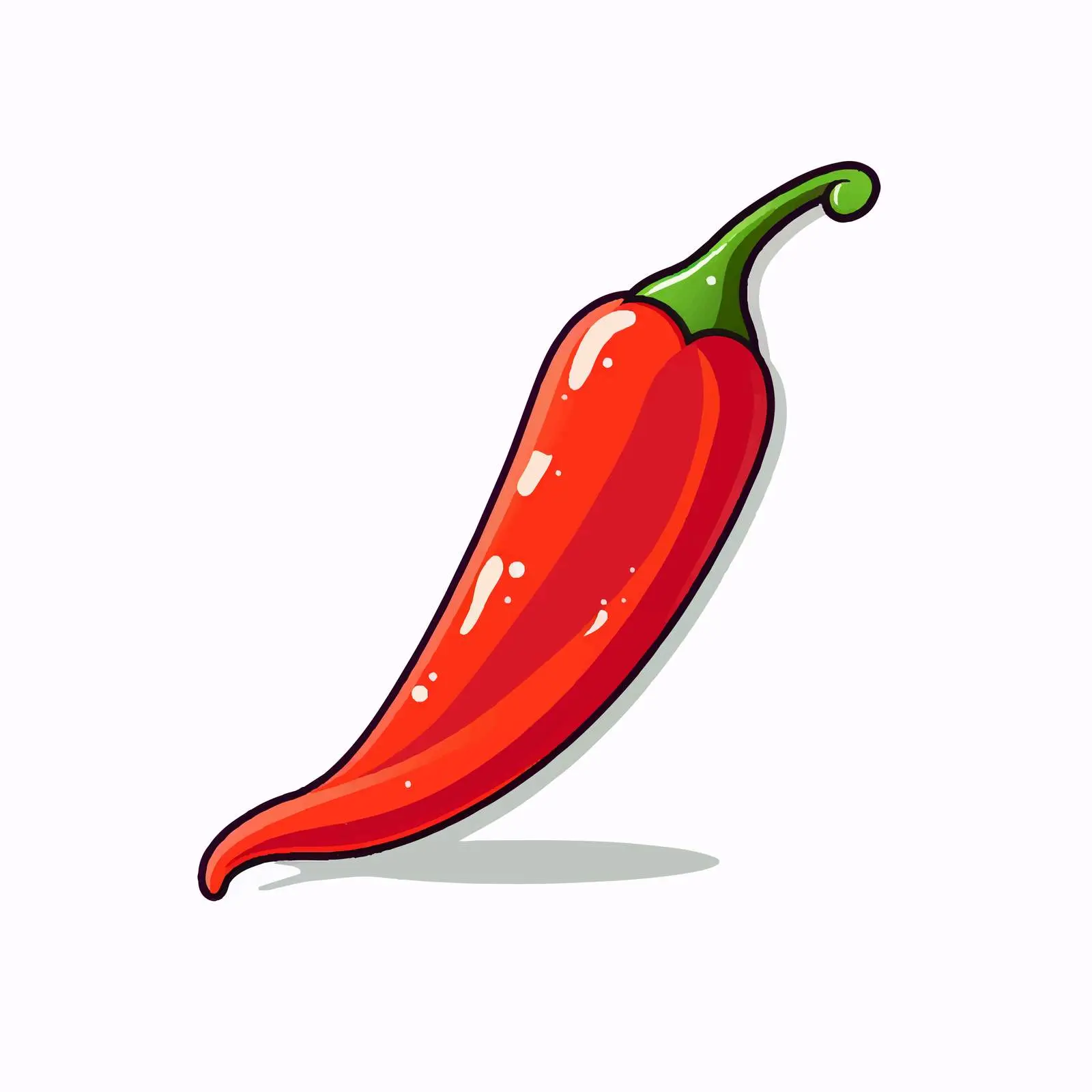 Chili Line Vector Illustration on White Background – free seasoning image from Dotvec