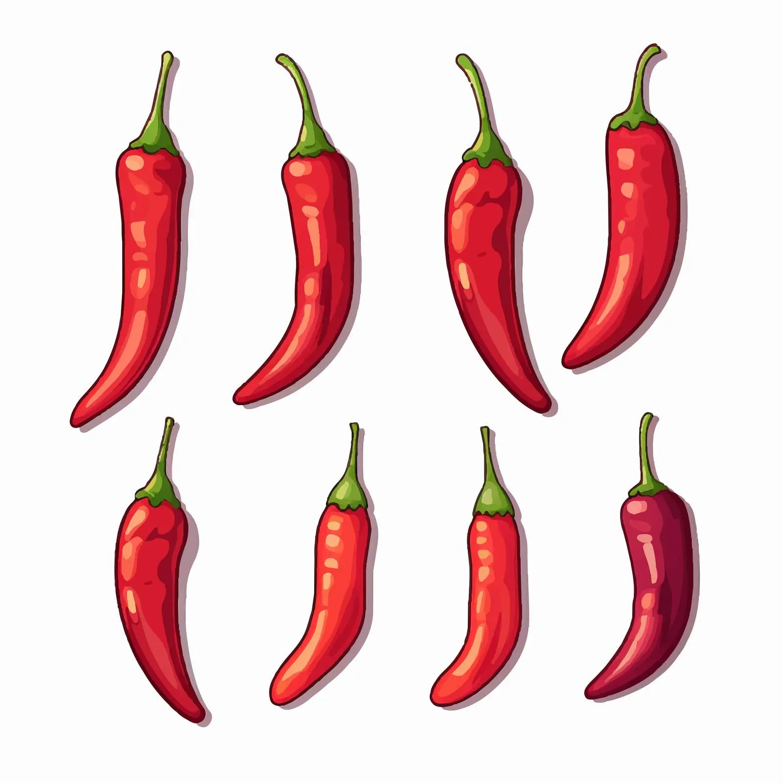 Chili Pepper Line Vector Illustration on White – free chili pepper image from Dotvec