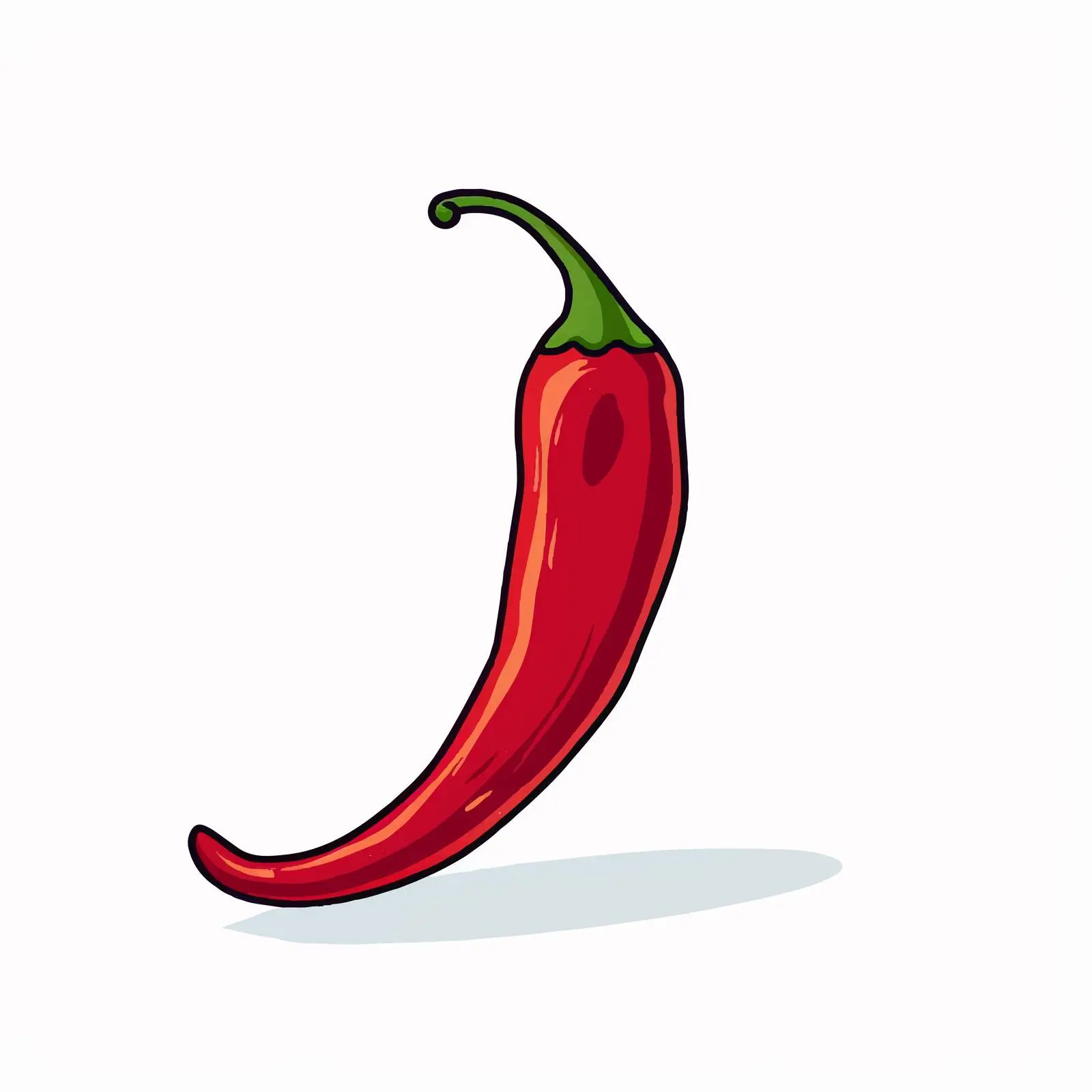 Chili Outline Vector Illustration on White Background – free seasoning image from Dotvec