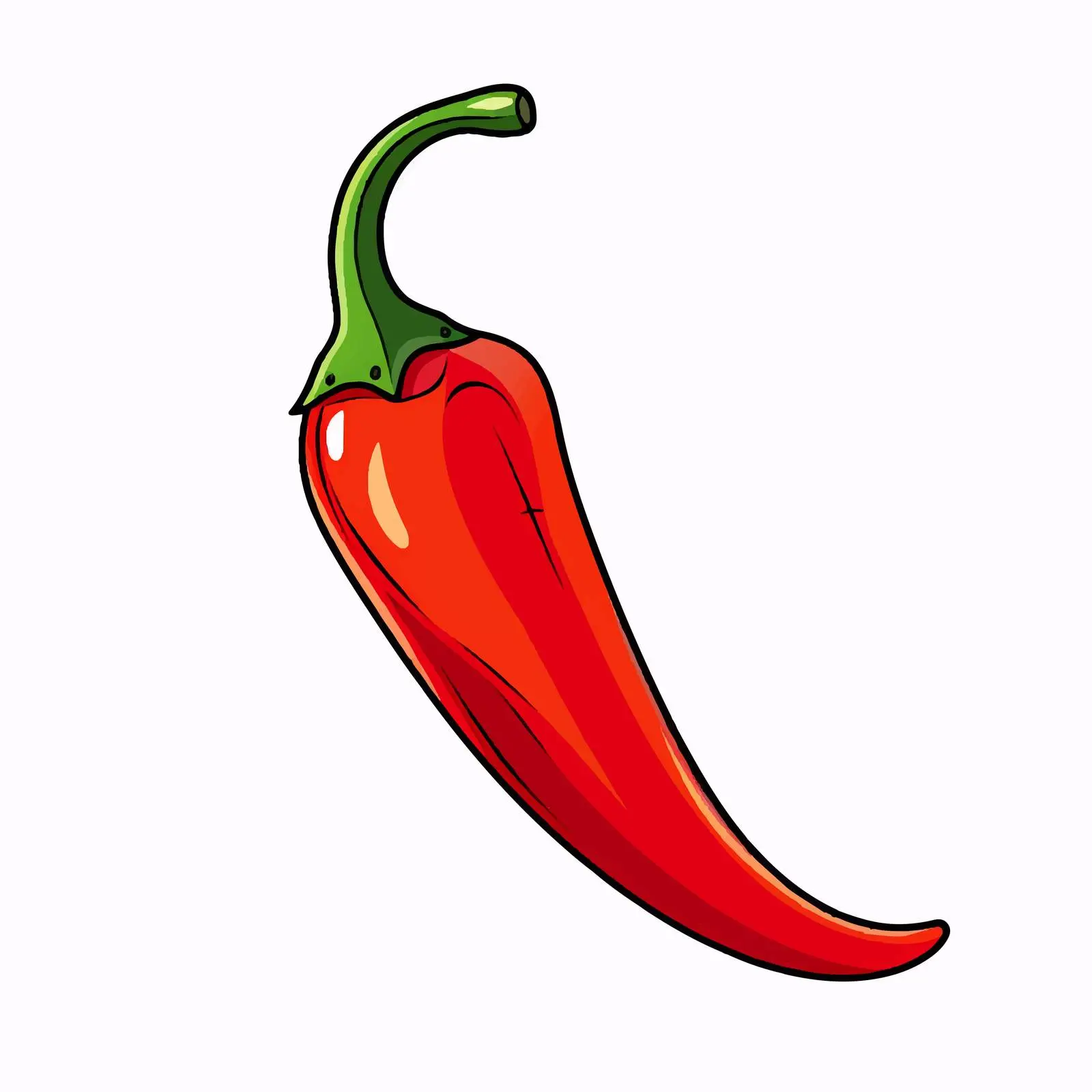 Chili Pepper Outline Vector Illustration – free chili pepper image from Dotvec