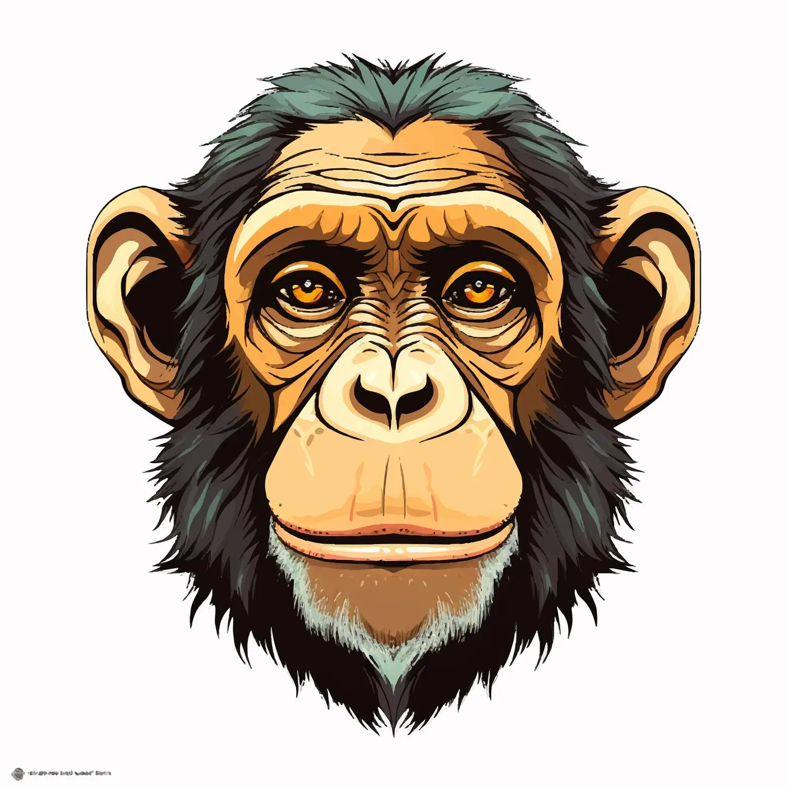 Charming Chimpanzee Vector Illustration on White Background — free download from Dotvec