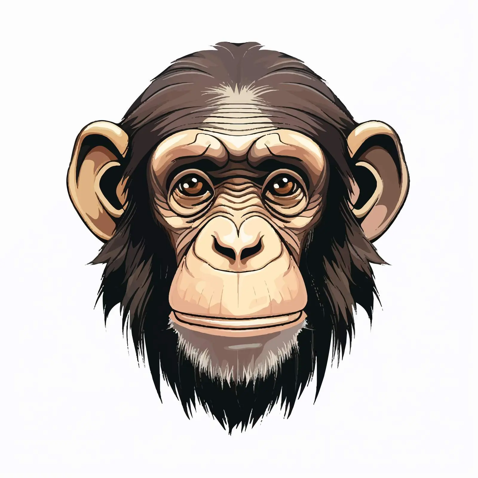 Chimpanzee Vector Illustration on White Background — free download from Dotvec