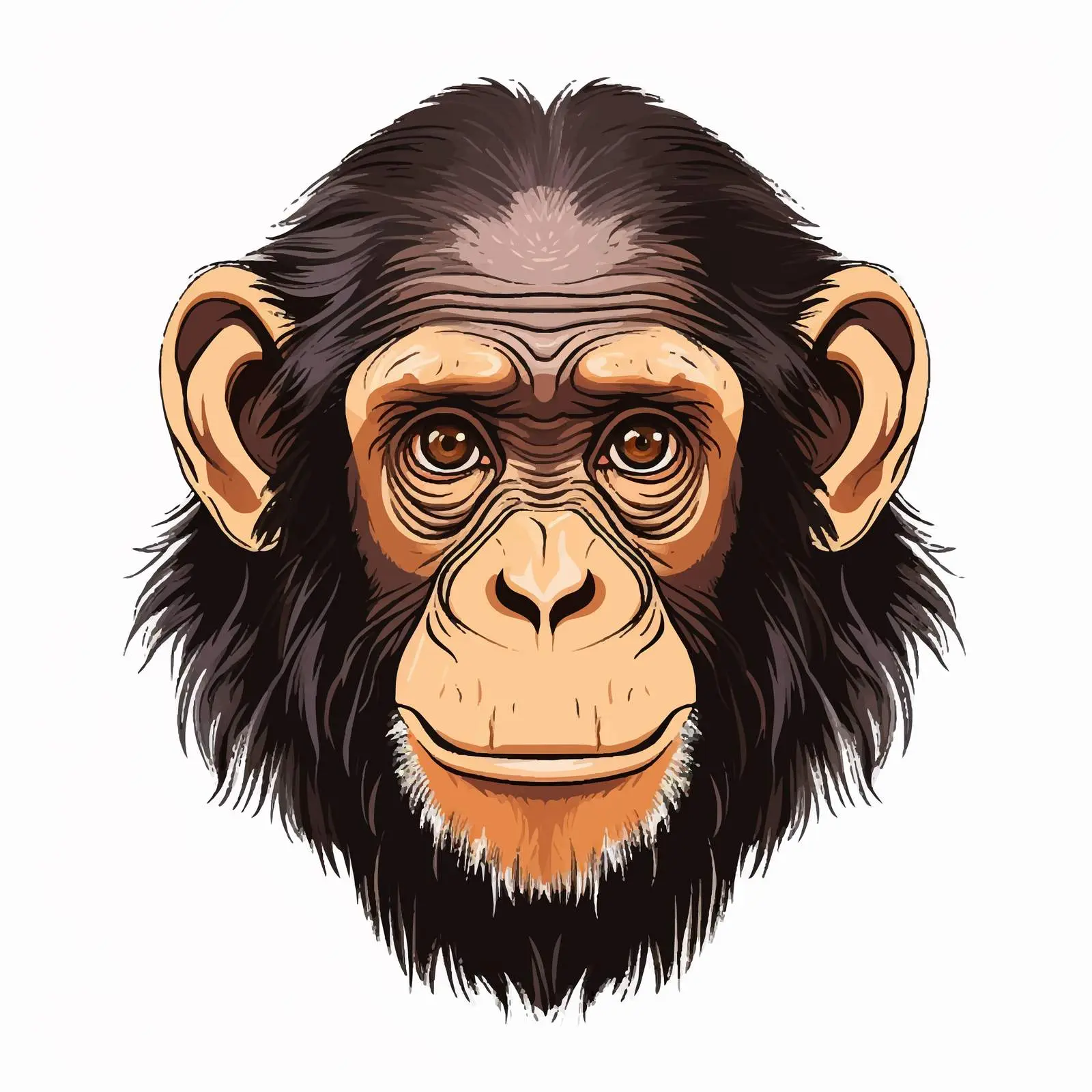 Charming Chimpanzee Vector Illustration on White Background — free download from Dotvec