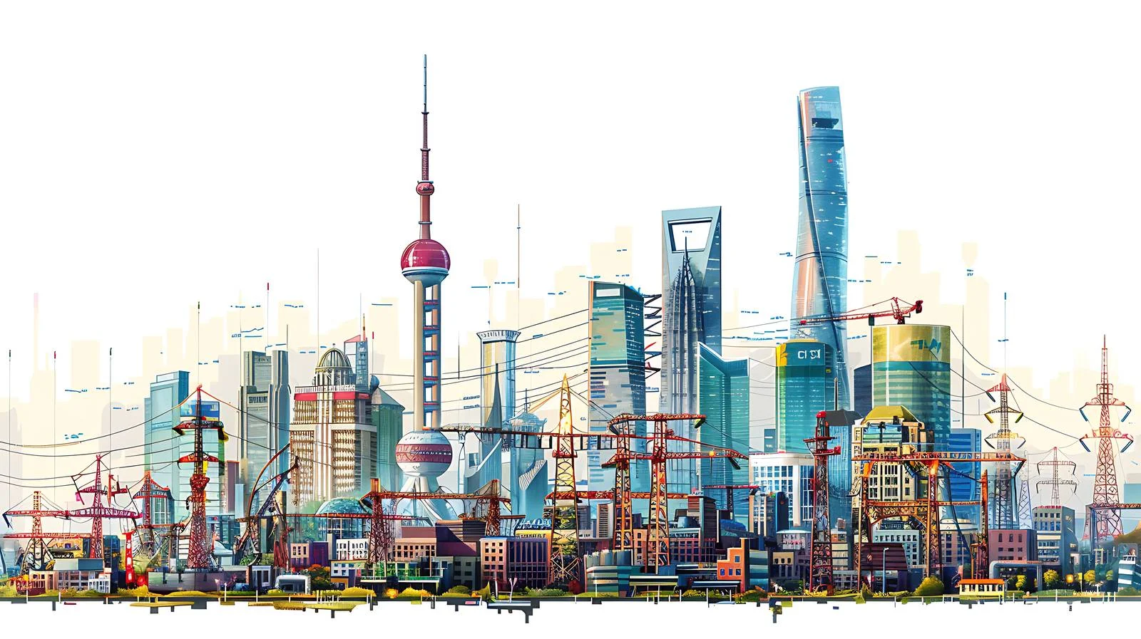 China Power Grid on White Background — free download from Dotvec