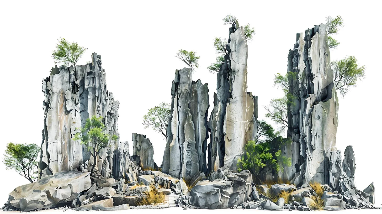 Shilin Stone Forest White Background — free download from Dotvec