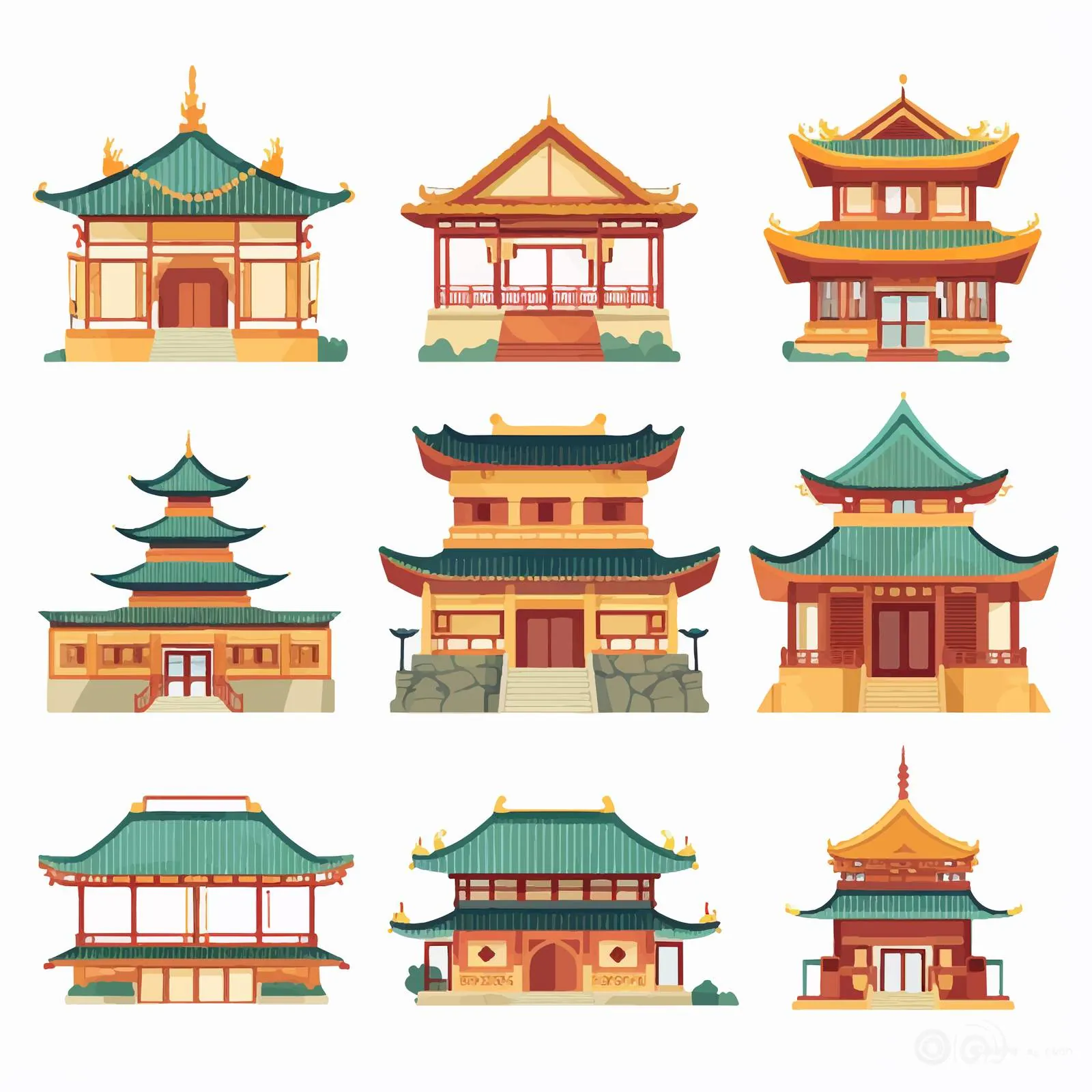 Traditional Asian Pagoda Vector Illustration – free nature and architecture image from Dotvec