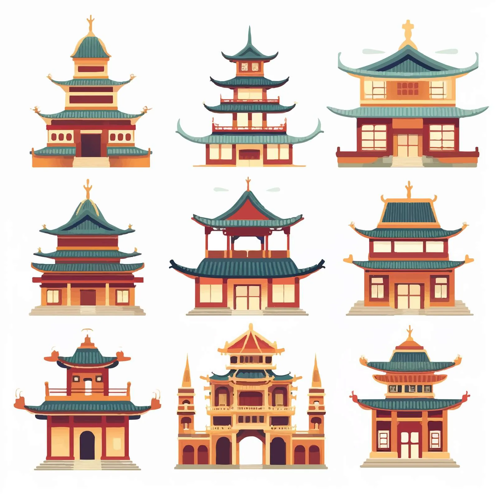 Traditional Chinese Pagoda Architectural Vector Design — free download from Dotvec