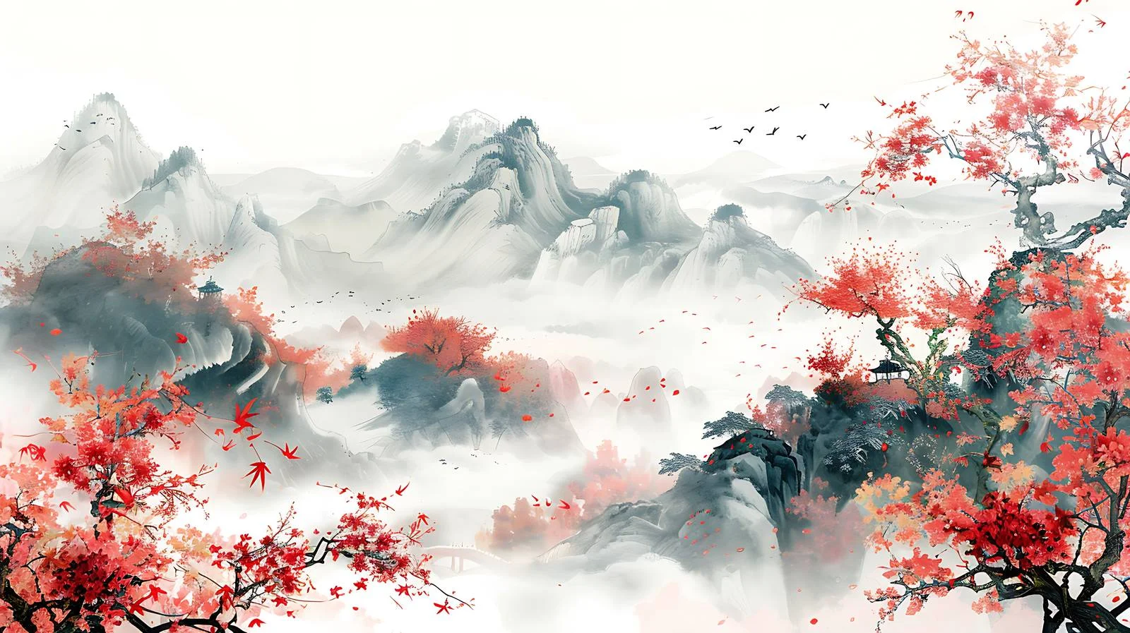 Traditional Chinese Art on White Background — free download from Dotvec