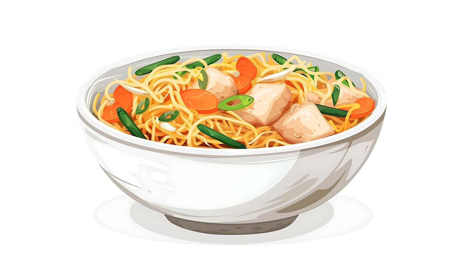 Delicious Chinese Noodles and Chicken Dish — free download from Dotvec