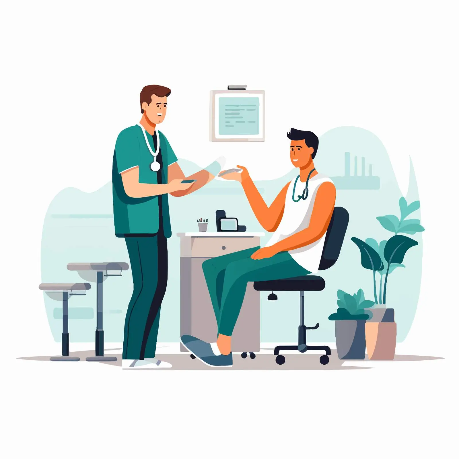 Chiropractor and Patient at Physiotherapy Session — free download from Dotvec